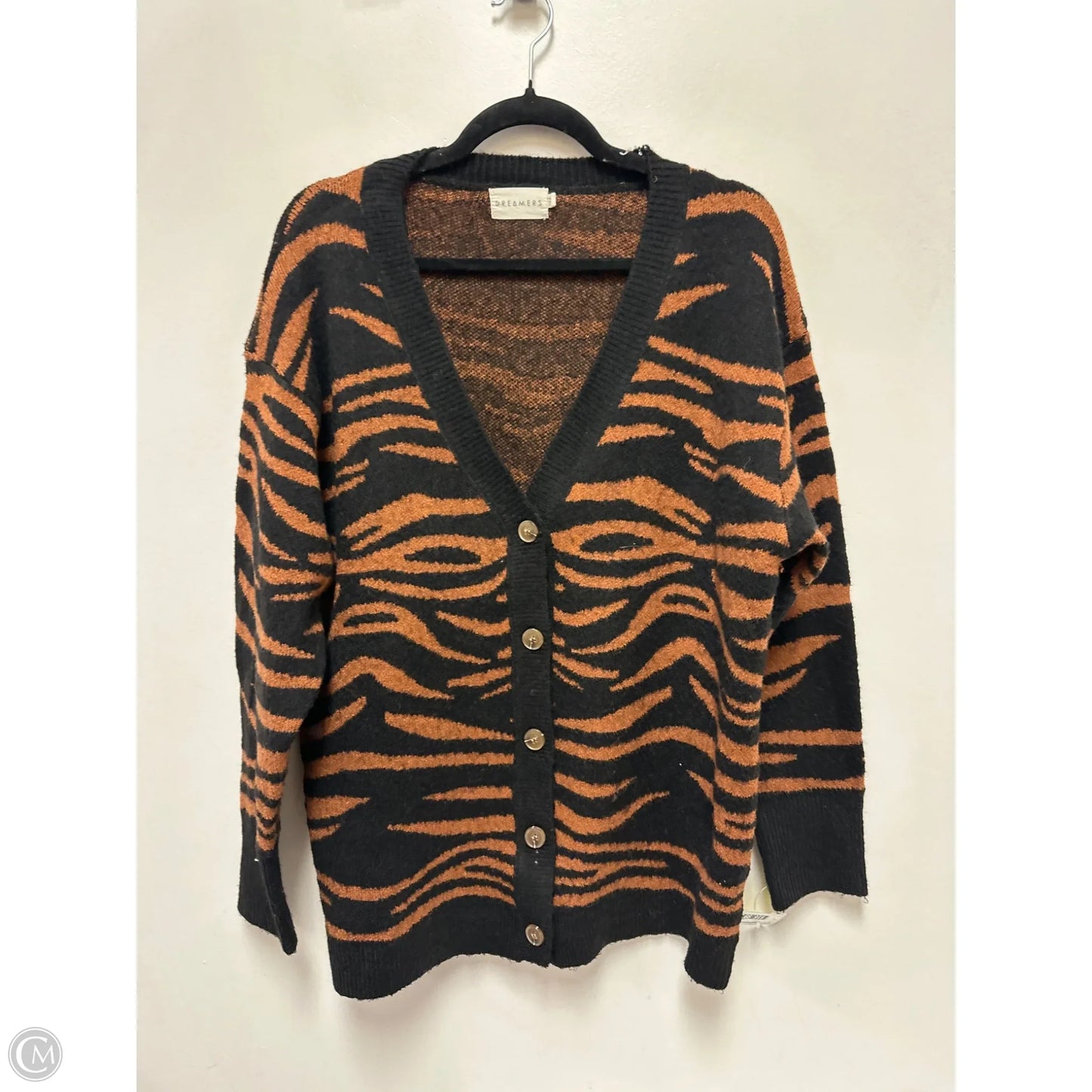 Sweater Cardigan By Dreamers In Animal Print, Size: S