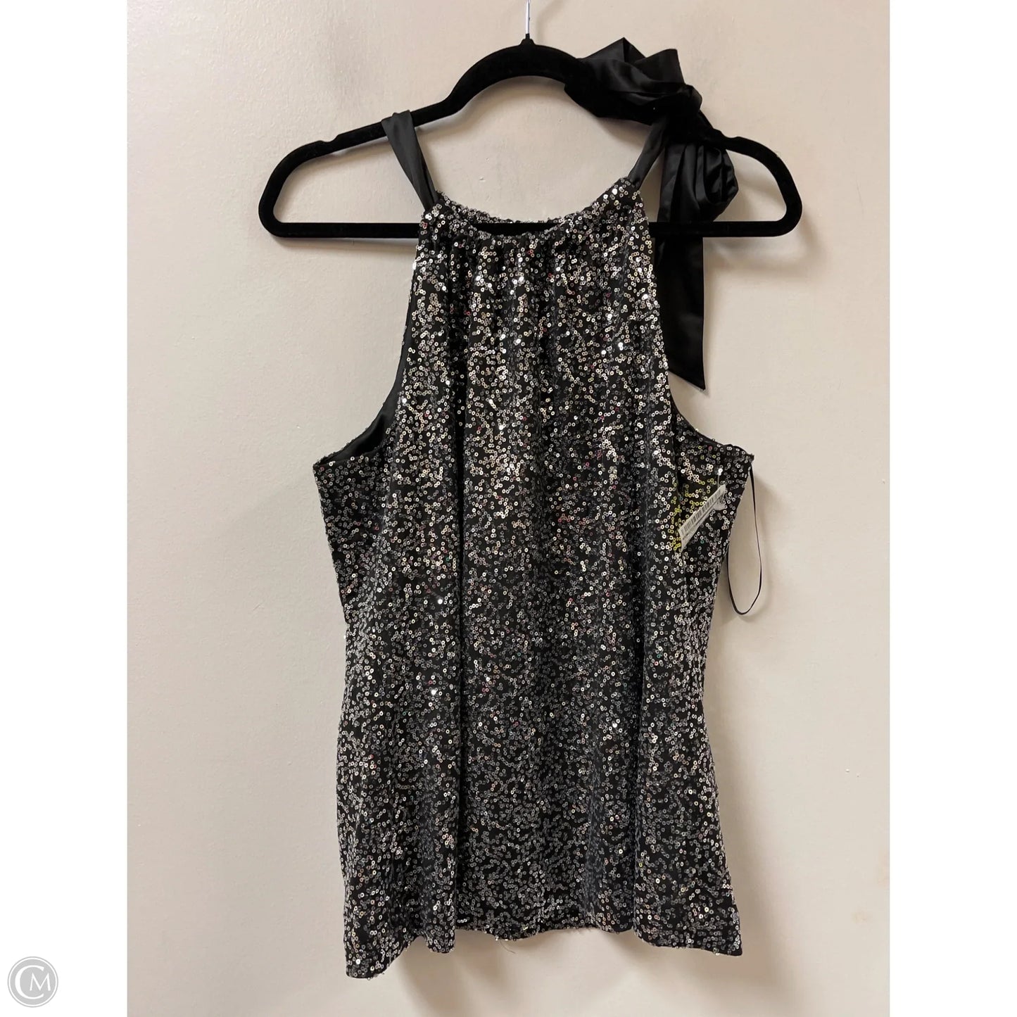 Top Sleeveless By T Tahari In Black & Silver, Size: Xl
