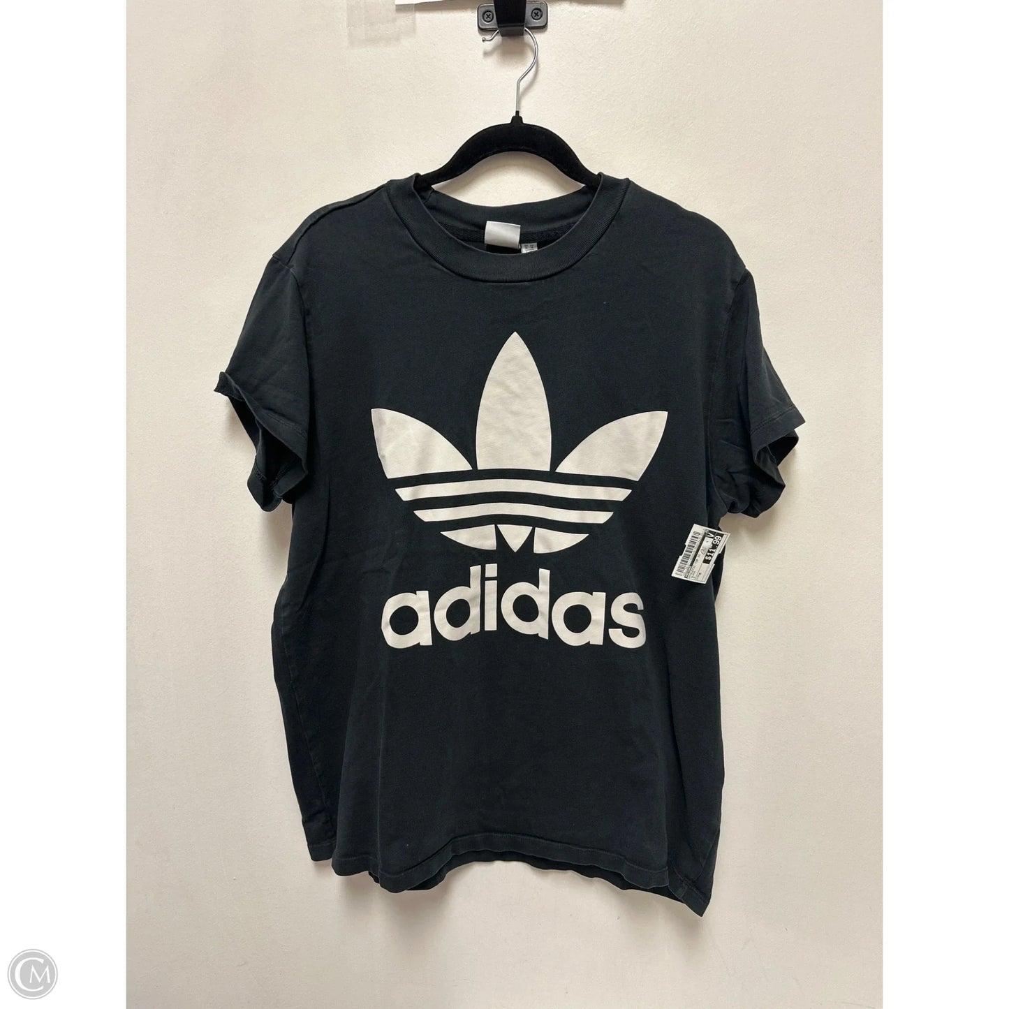 Athletic Top Short Sleeve By Adidas In Black, Size: M
