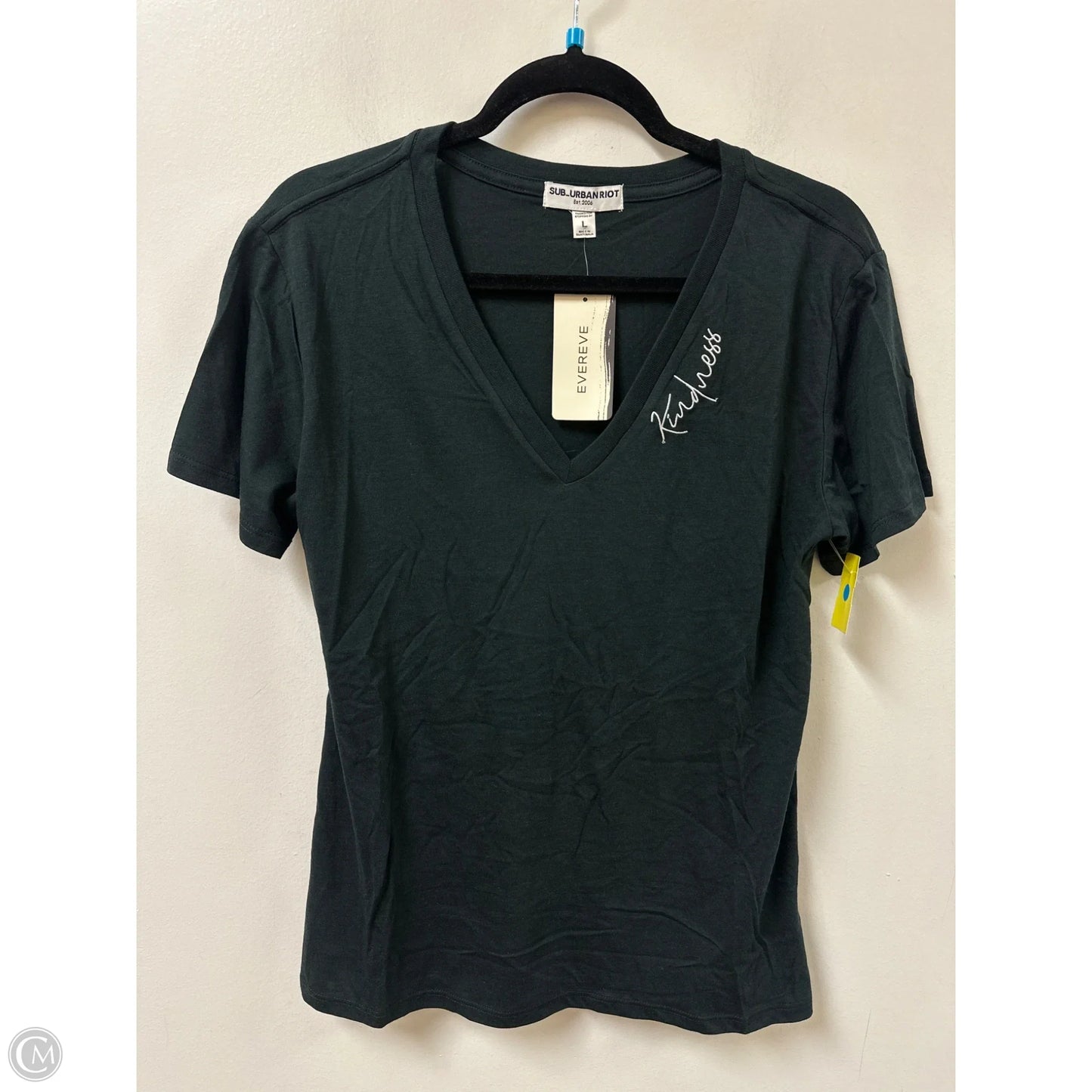 Top Short Sleeve By Clothes Mentor In Black, Size: L