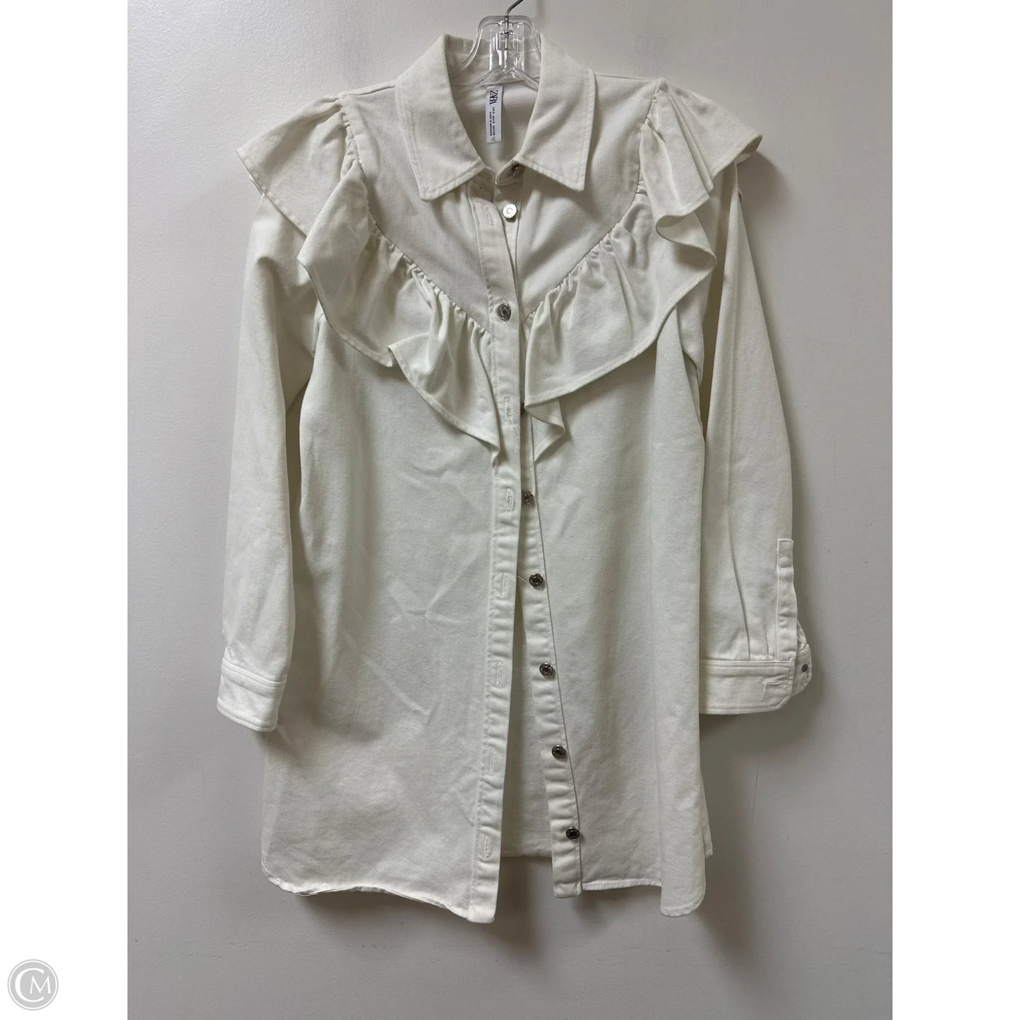 Dress Casual Midi By Zara In White, Size: S