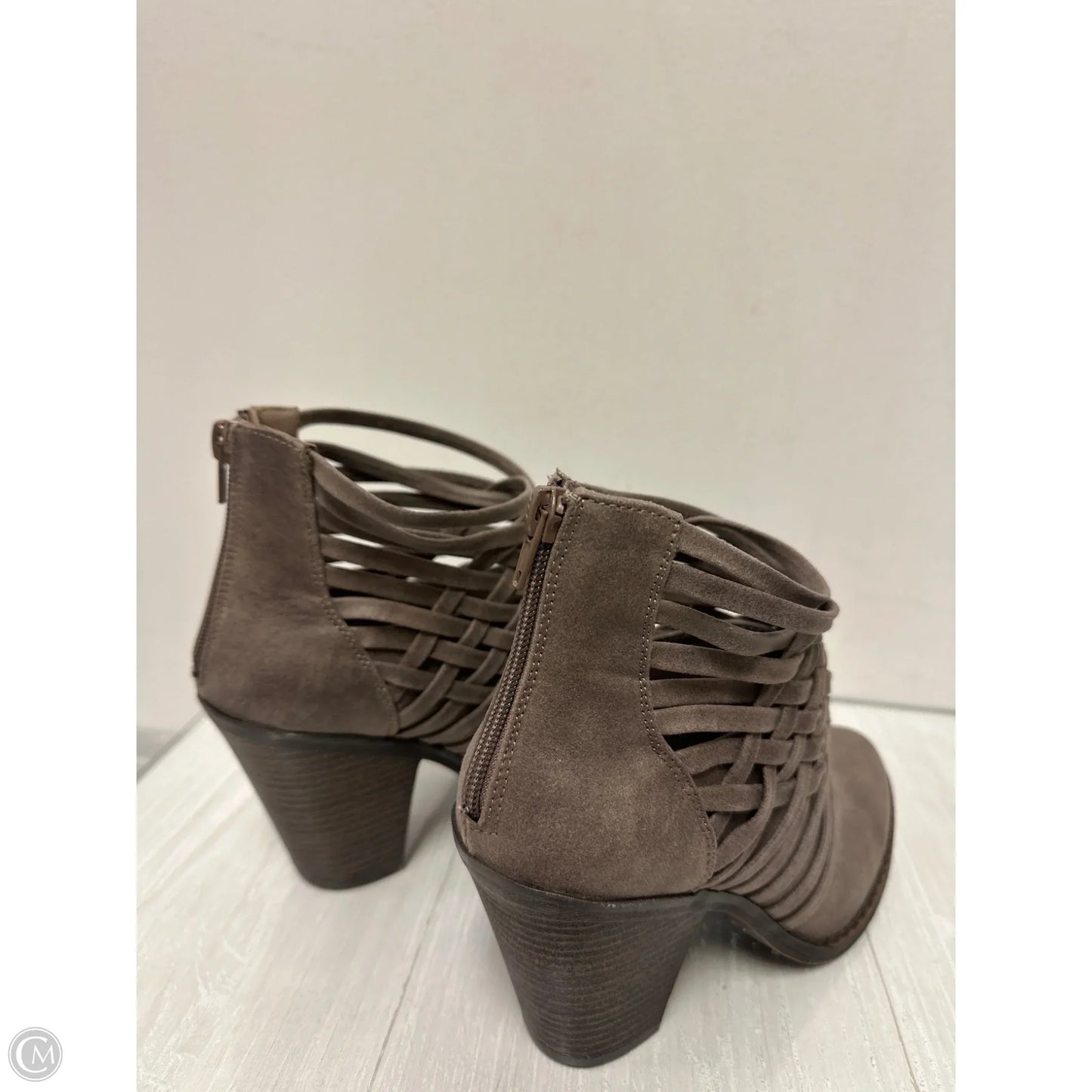 Boots Ankle Heels By Fergalicious In Grey, Size: 8.5