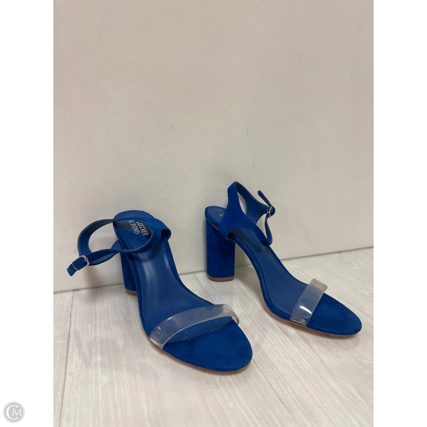Sandals Heels Block By Bleecker & Bond In Blue, Size: 9.5