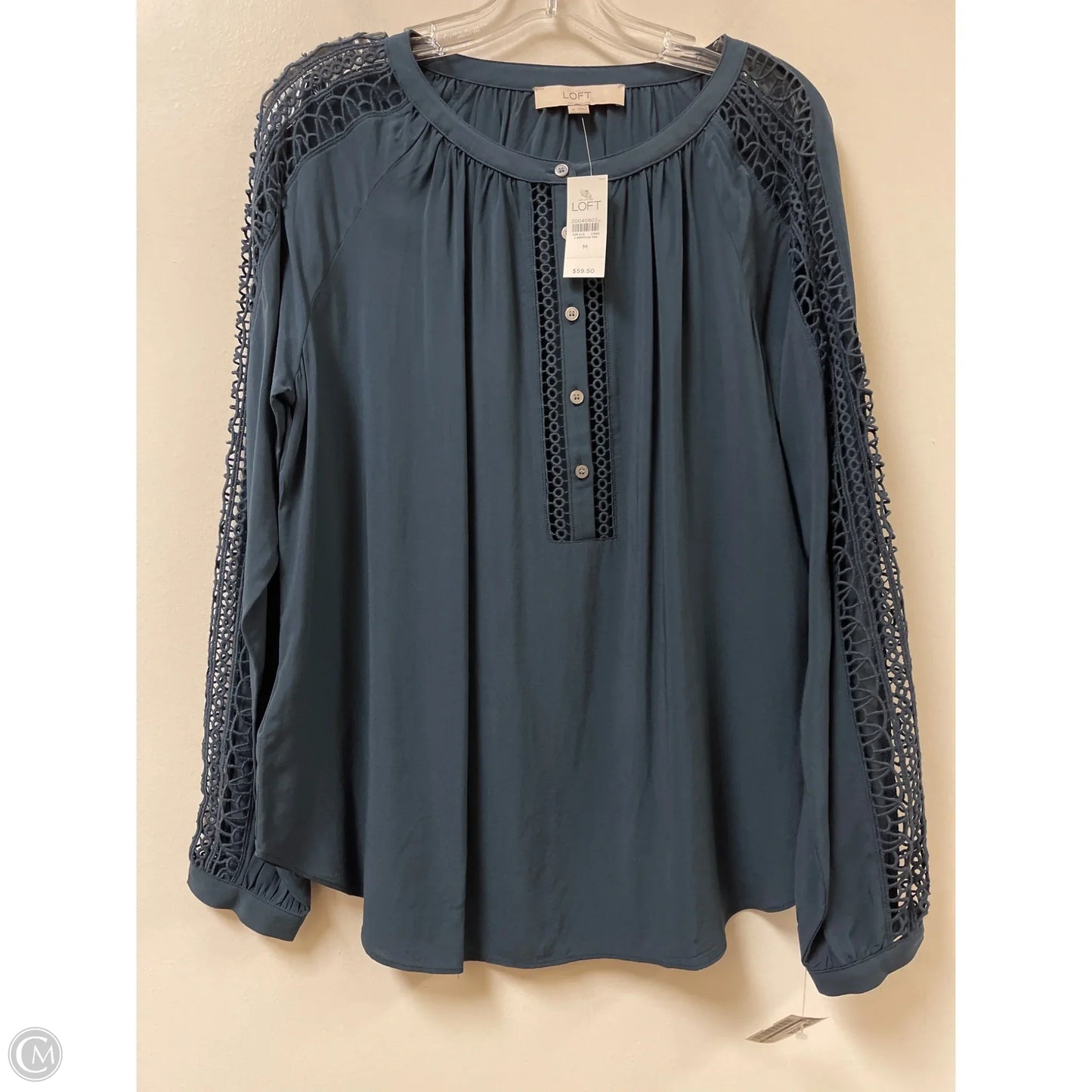Top Long Sleeve By Loft In Grey, Size: M