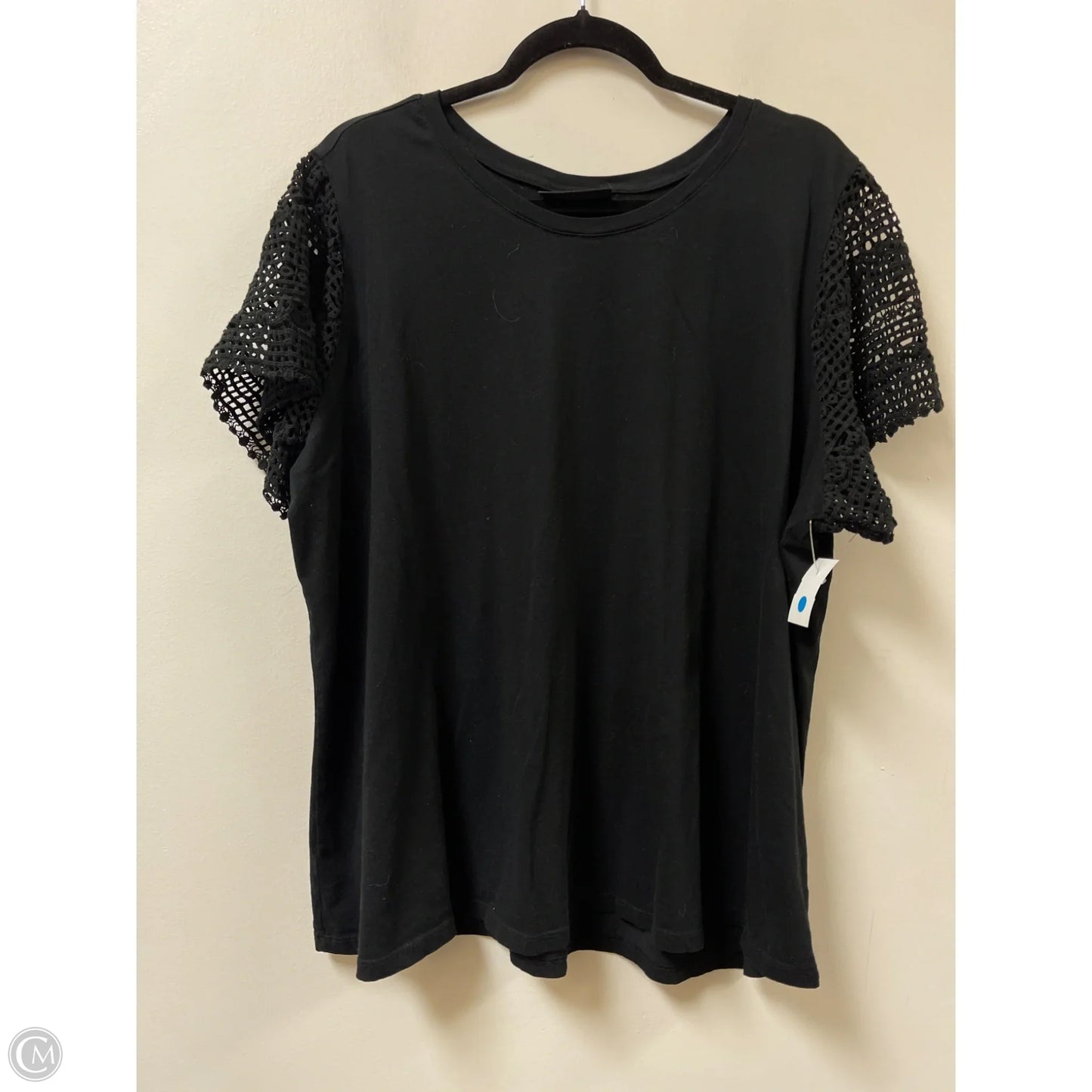 Top Short Sleeve By Lane Bryant In Black, Size: 3x