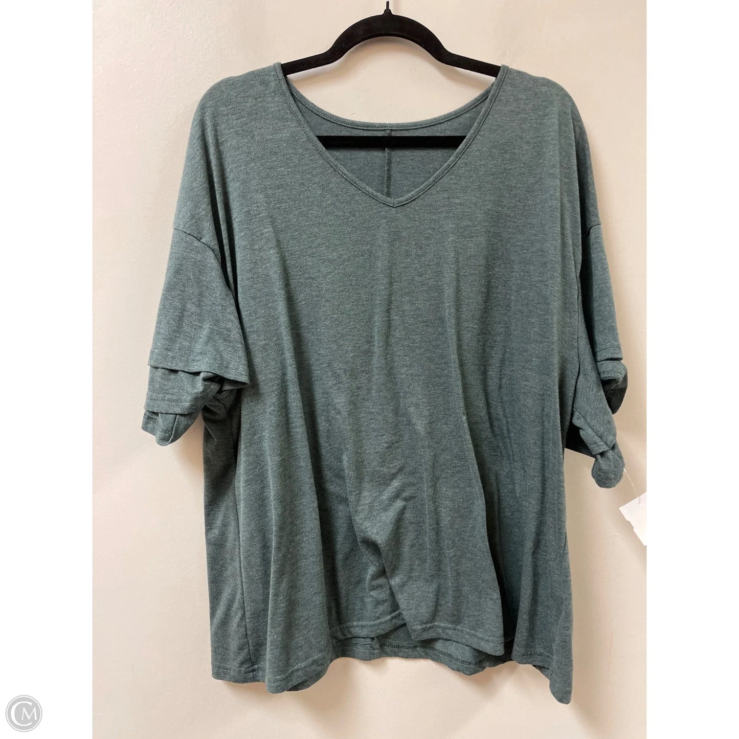 Top Short Sleeve Basic By Emery Rose In Green, Size: 3x