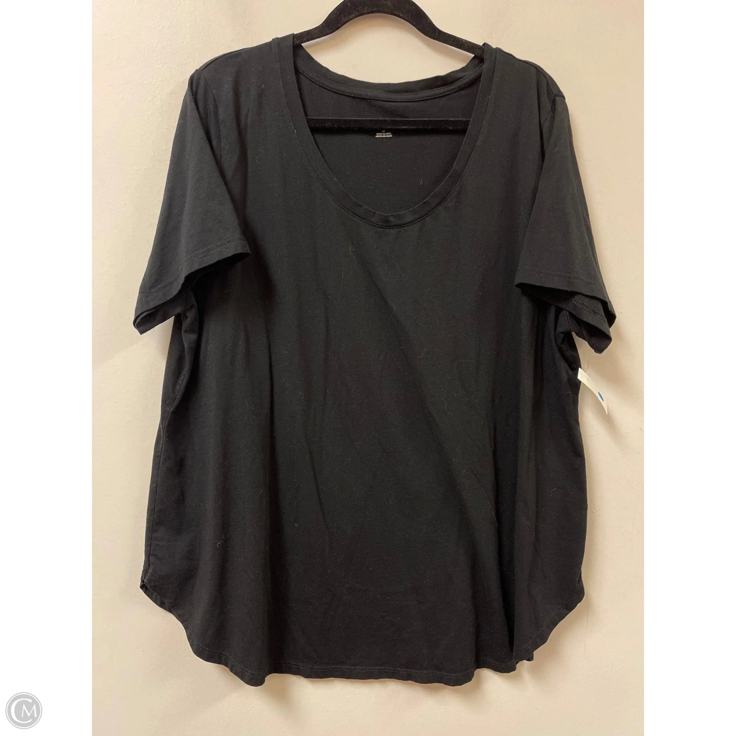 Top Short Sleeve Basic By Ava & Viv In Black, Size: 2x