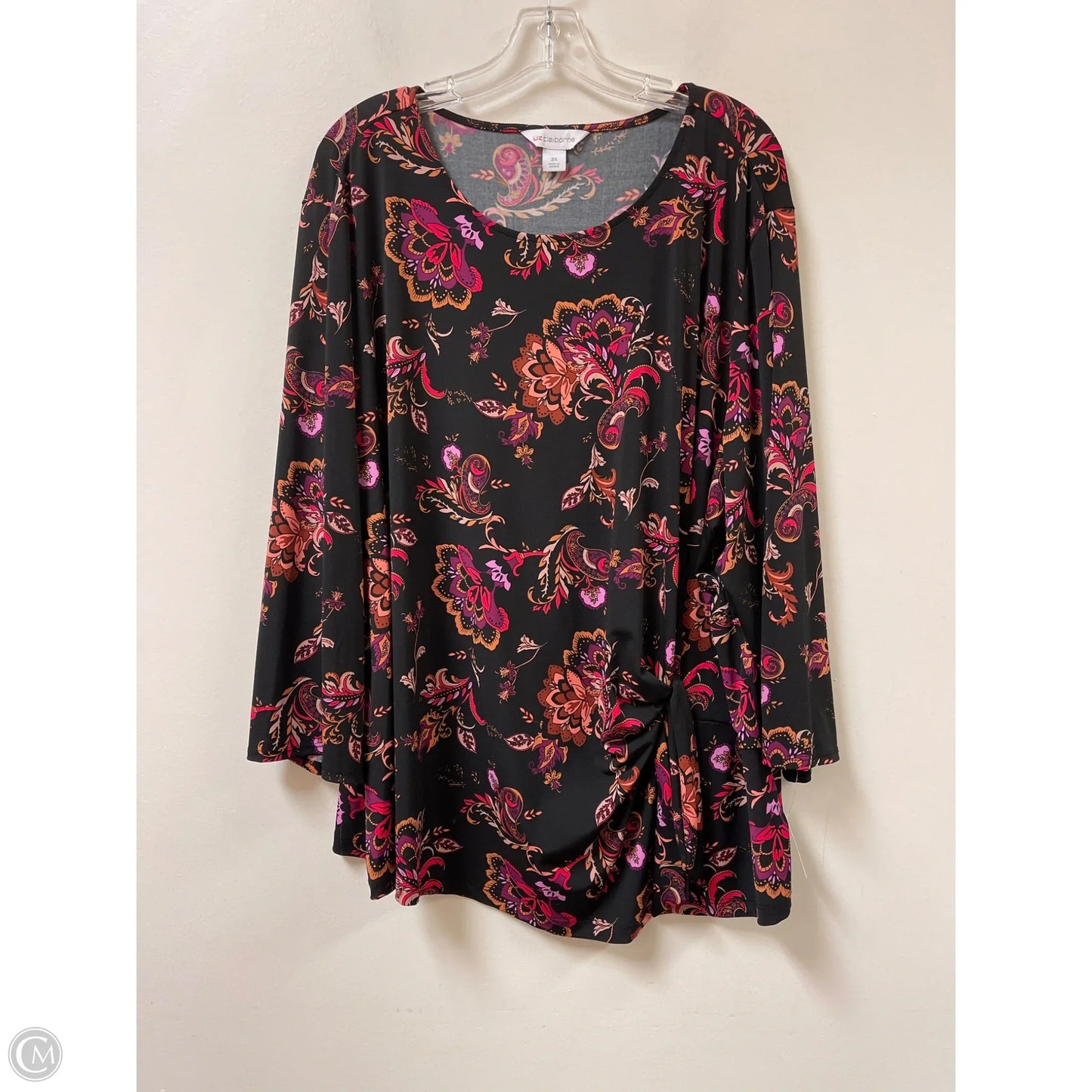 Top Long Sleeve By Liz Claiborne In Black, Size: 3x