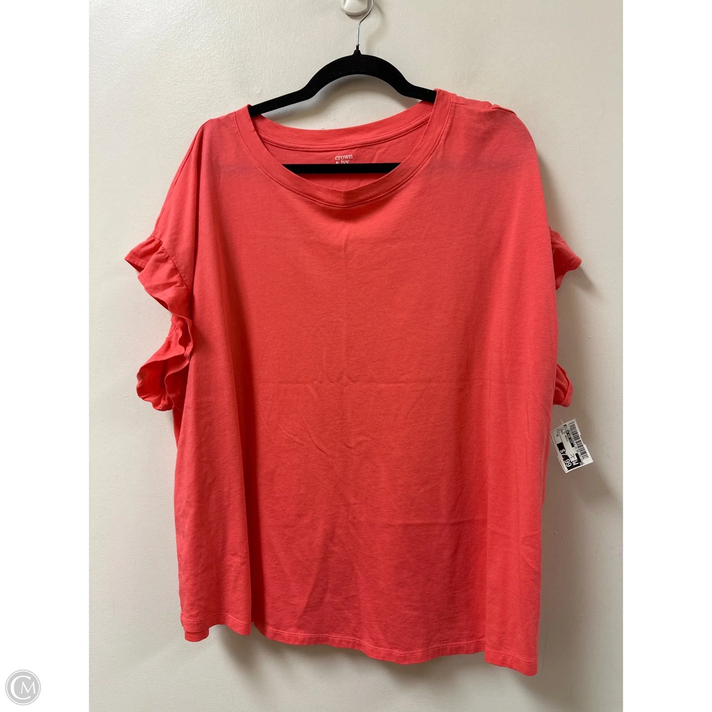 Top Short Sleeve Basic By Crown And Ivy In Orange, Size: 3x