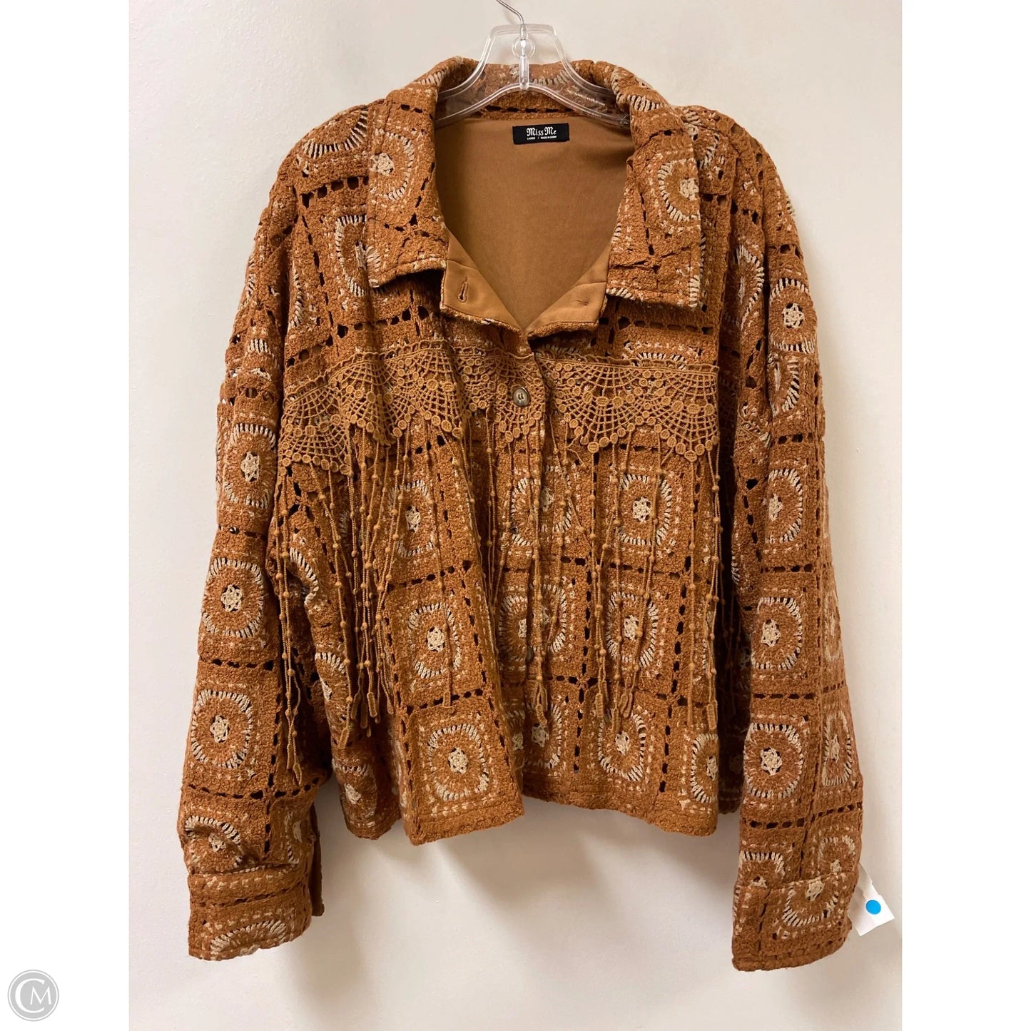 Jacket Moto By Miss Me In Brown, Size: L
