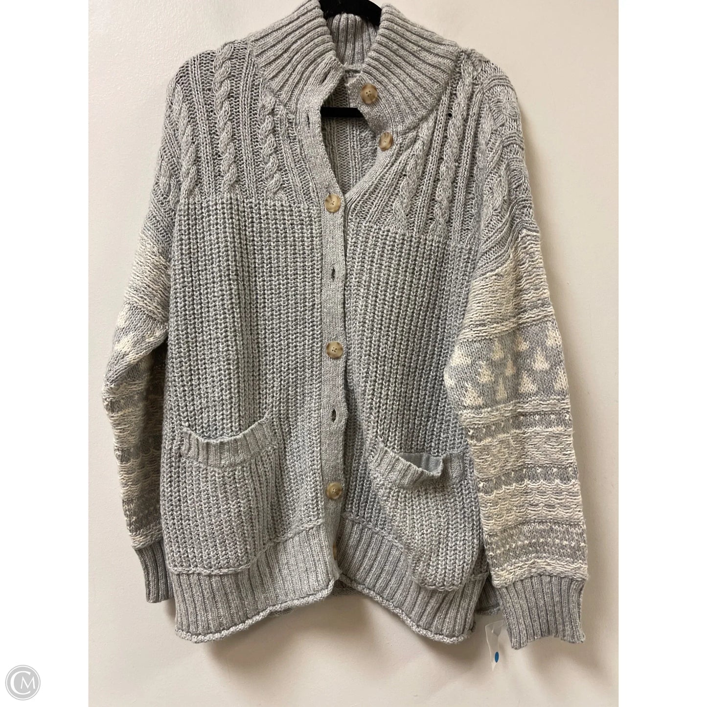 Sweater Cardigan By American Eagle In Grey, Size: M