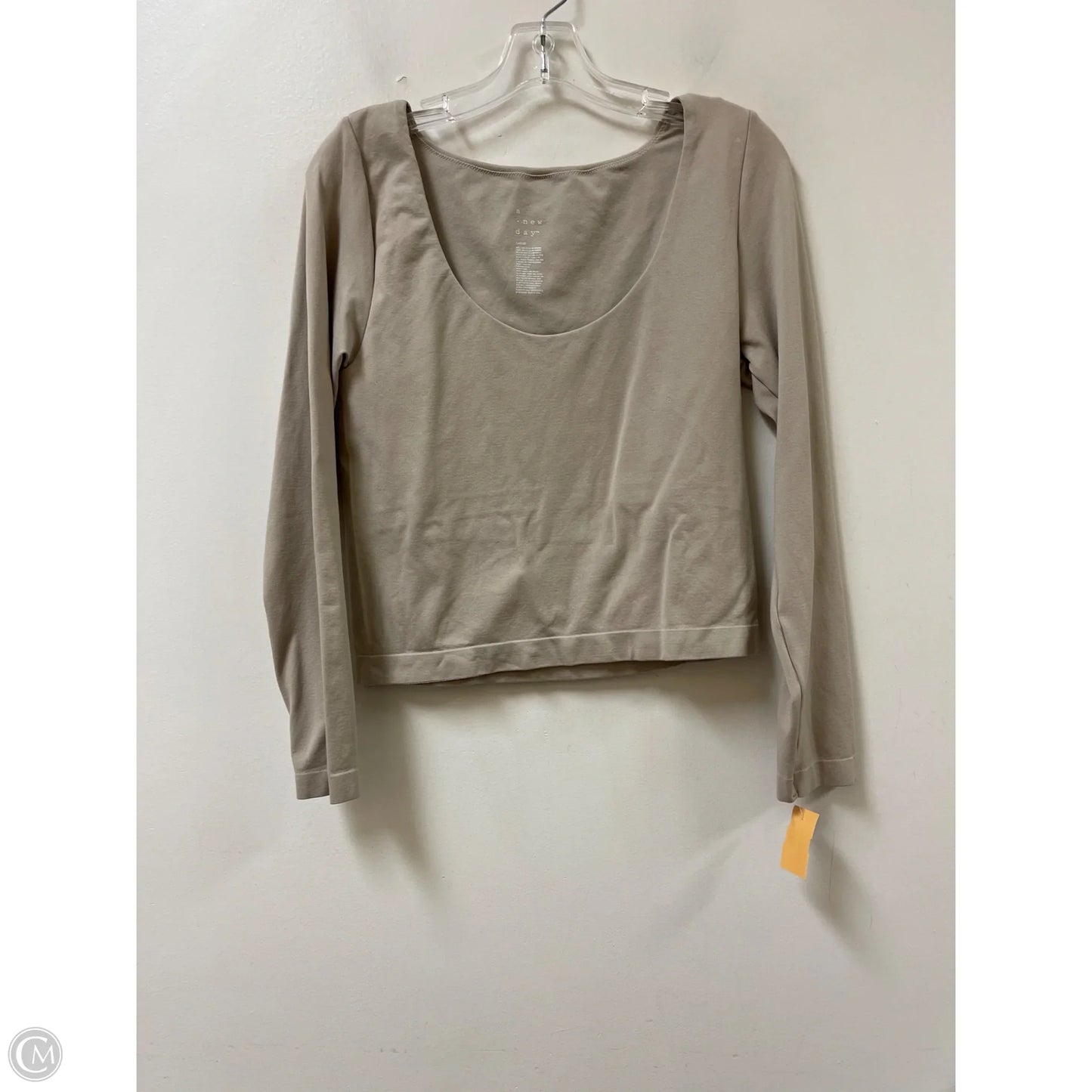 Top Long Sleeve By A New Day In Tan, Size: L
