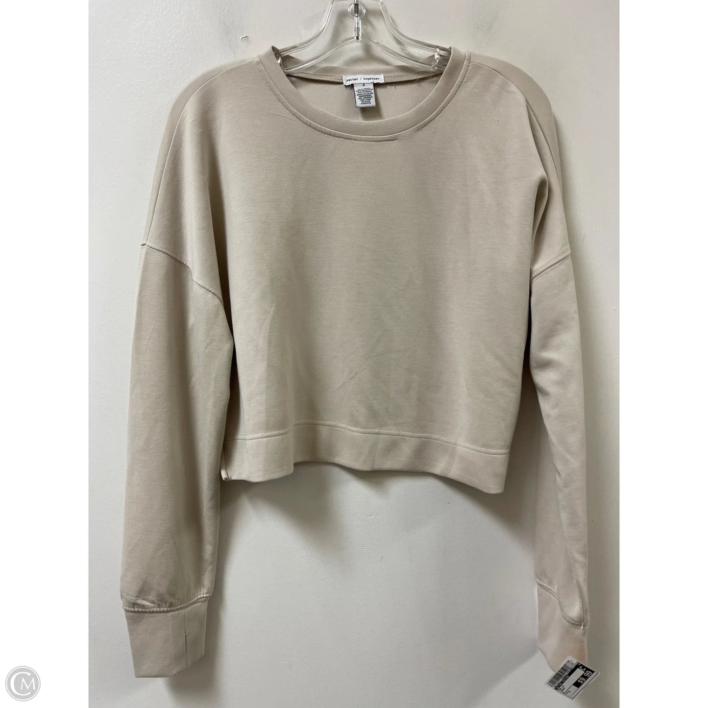 Top Long Sleeve By Better Together In Cream, Size: S