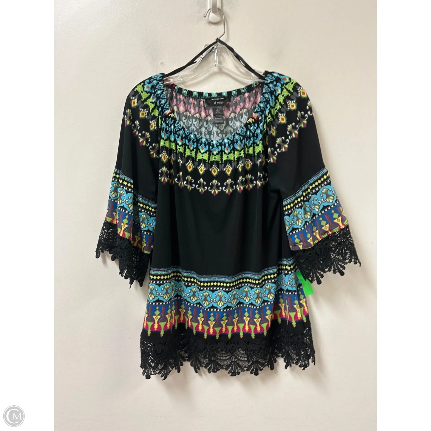 Top Long Sleeve By Ali Miles In Black, Size: M