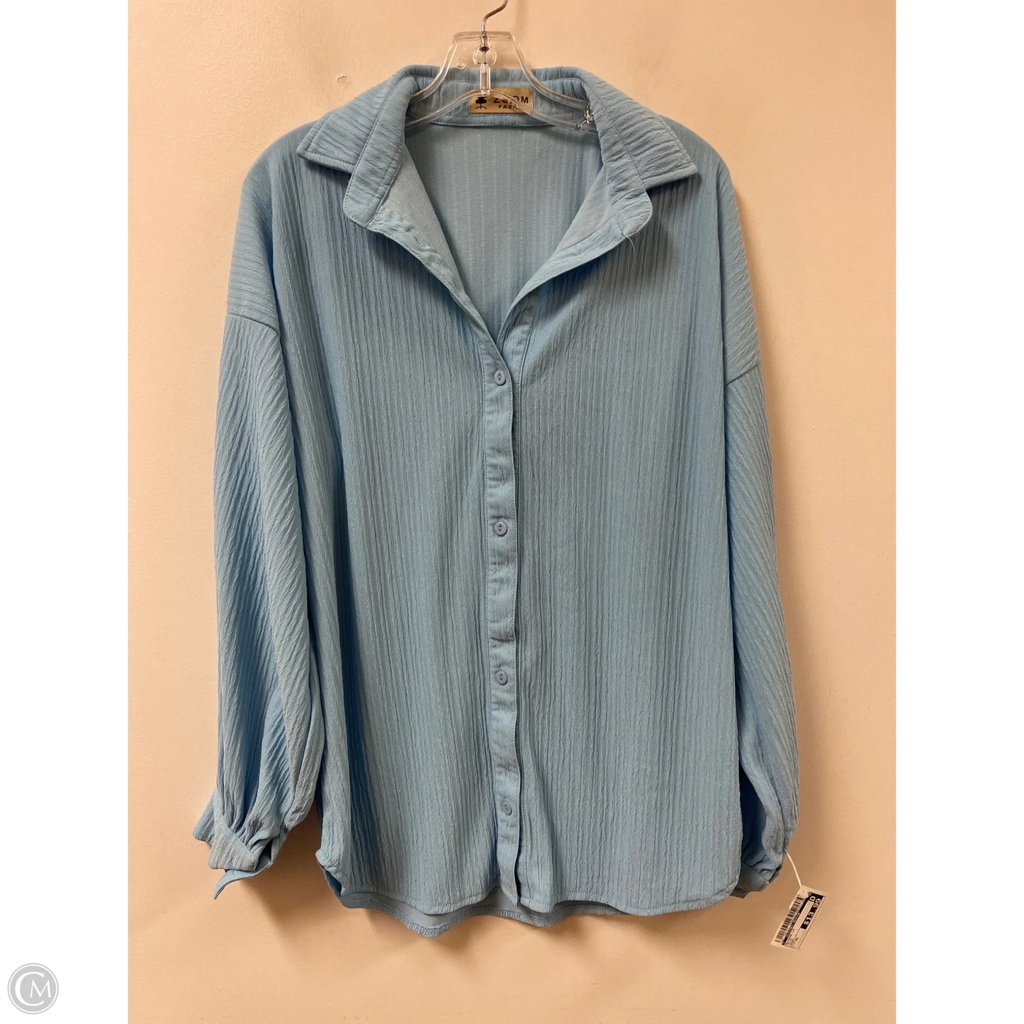 Blouse Long Sleeve By Clothes Mentor In Blue, Size: Xl