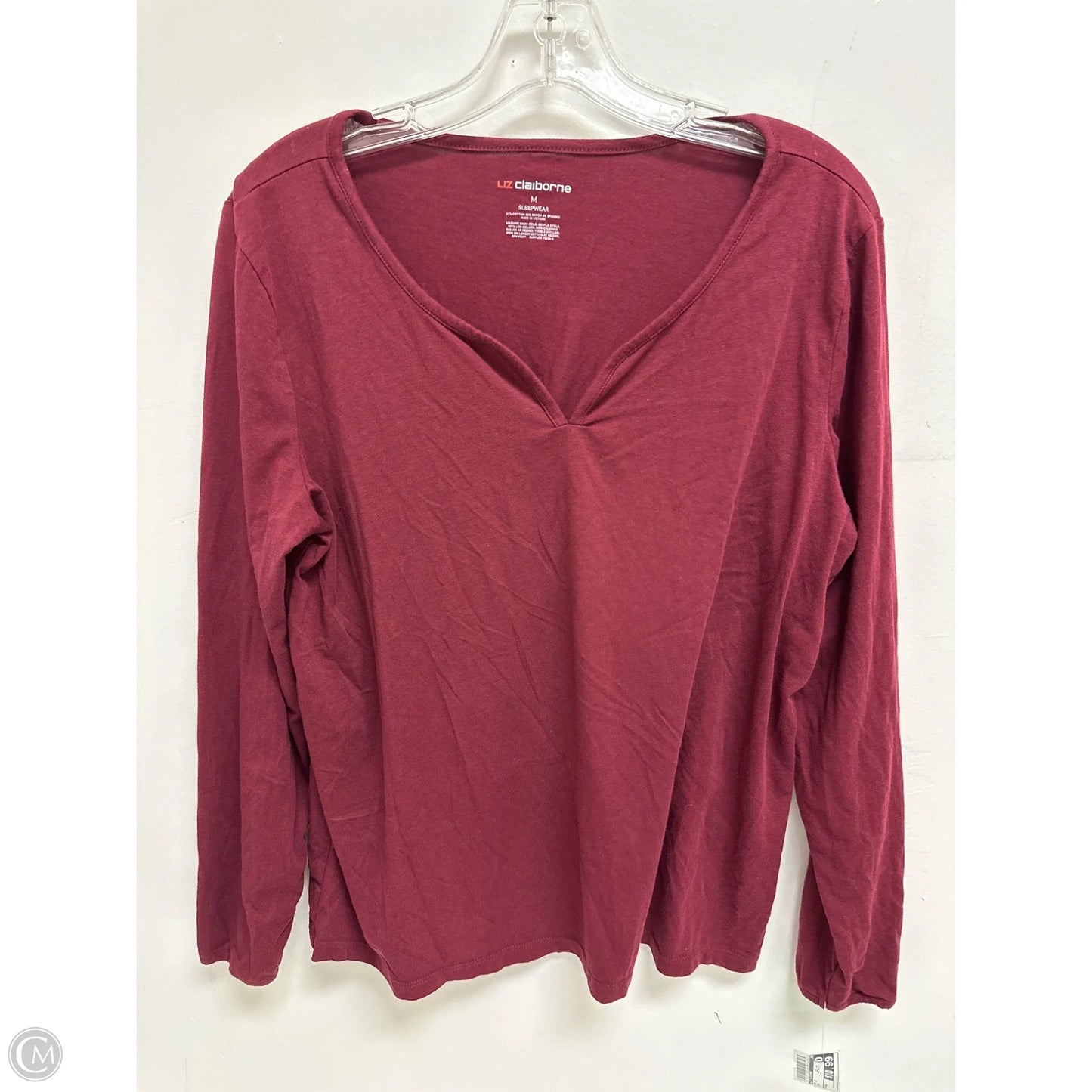 Top Long Sleeve By Liz Claiborne In Red, Size: M