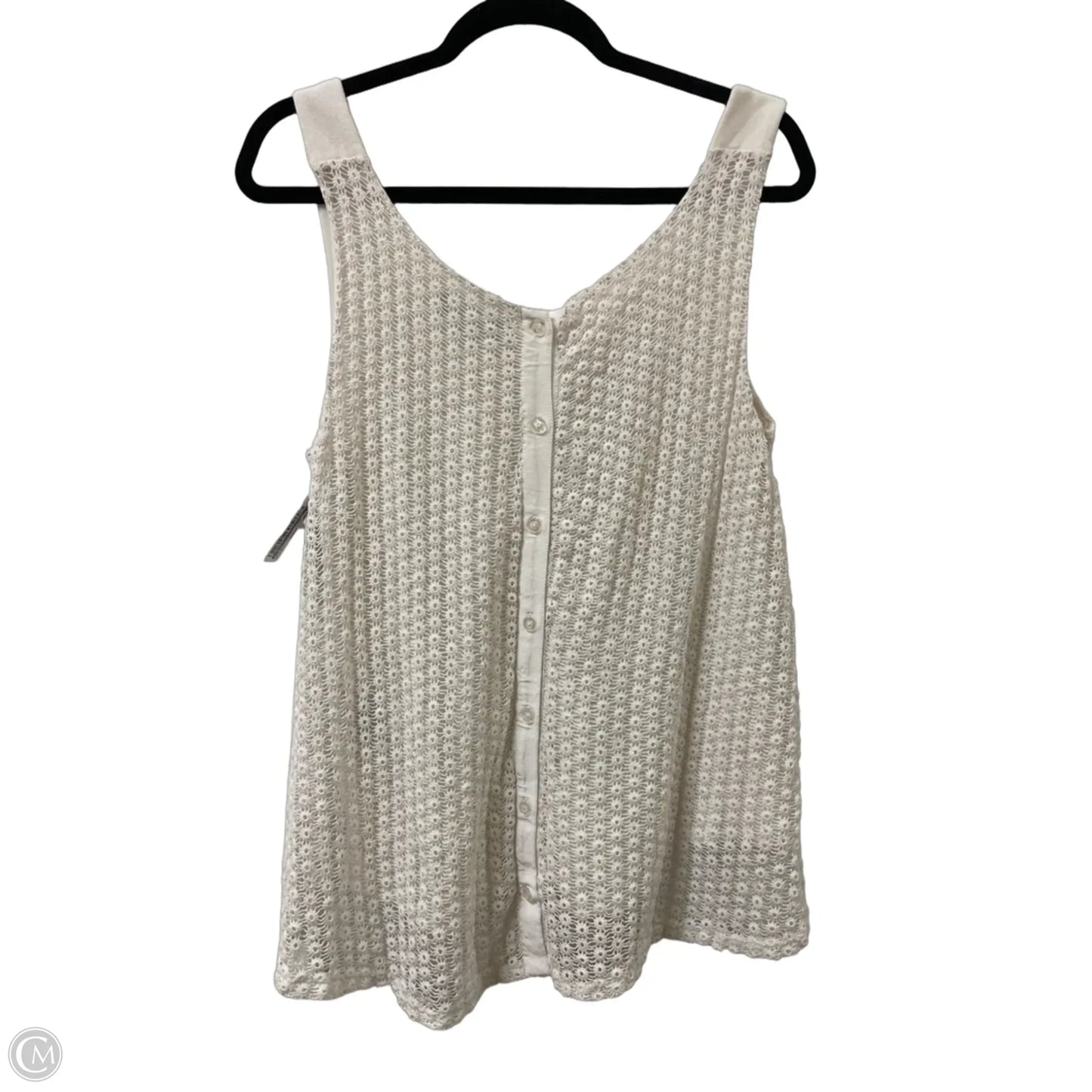 Top Sleeveless By Context In White, Size: M