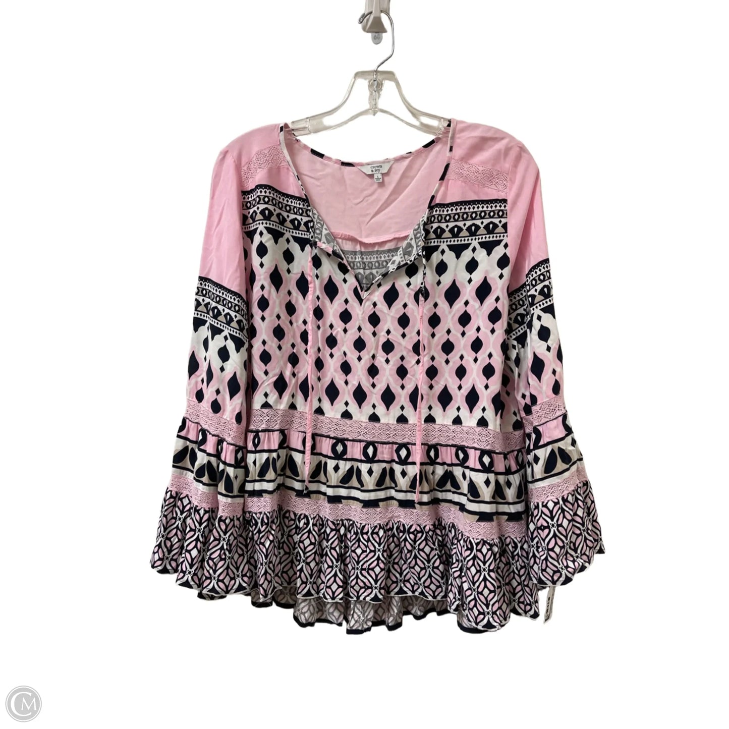 Top Long Sleeve By Crown And Ivy In Pink, Size: L