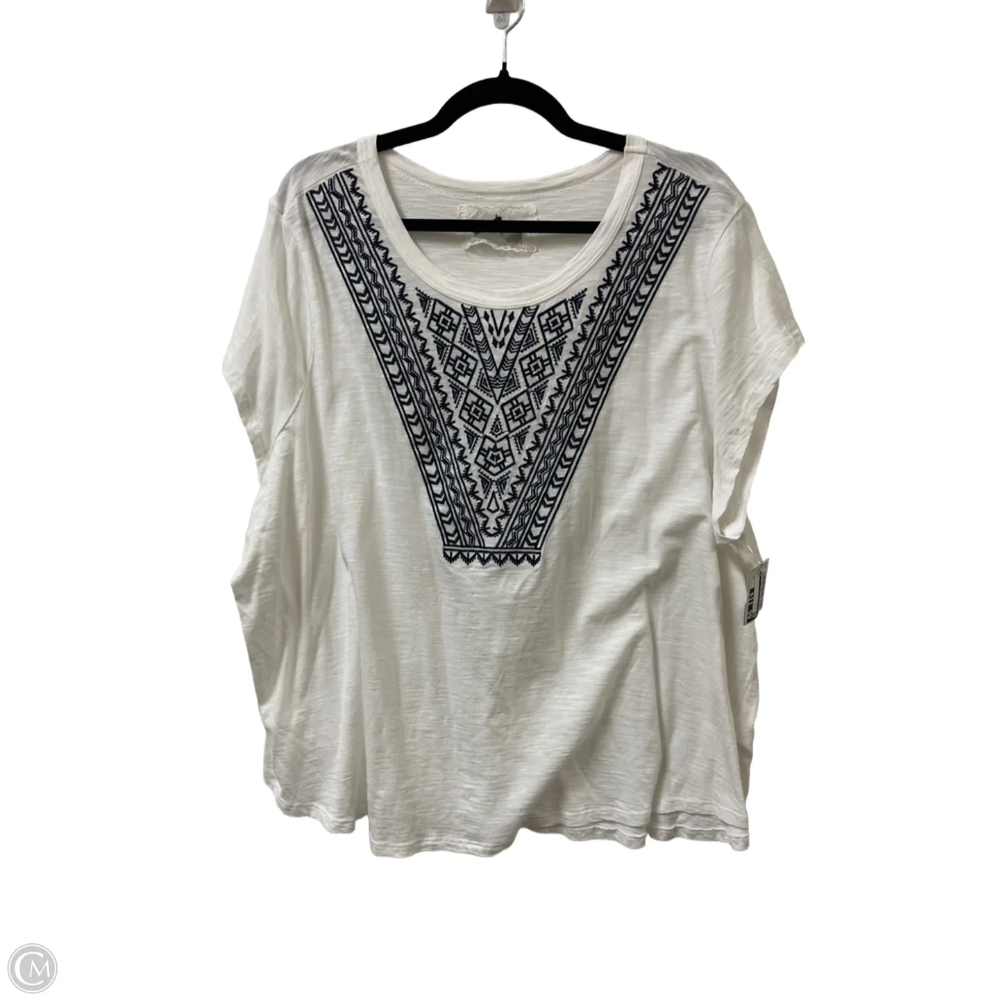 Top Short Sleeve By Cupio In White, Size: 4x