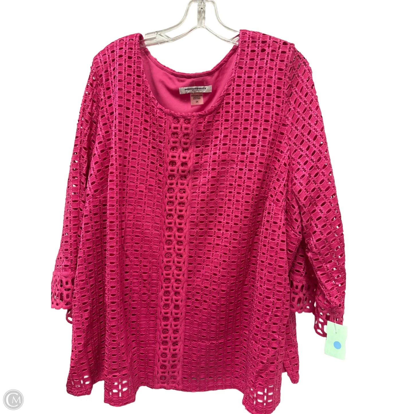 Top Long Sleeve By Allison Daley In Pink, Size: 3x