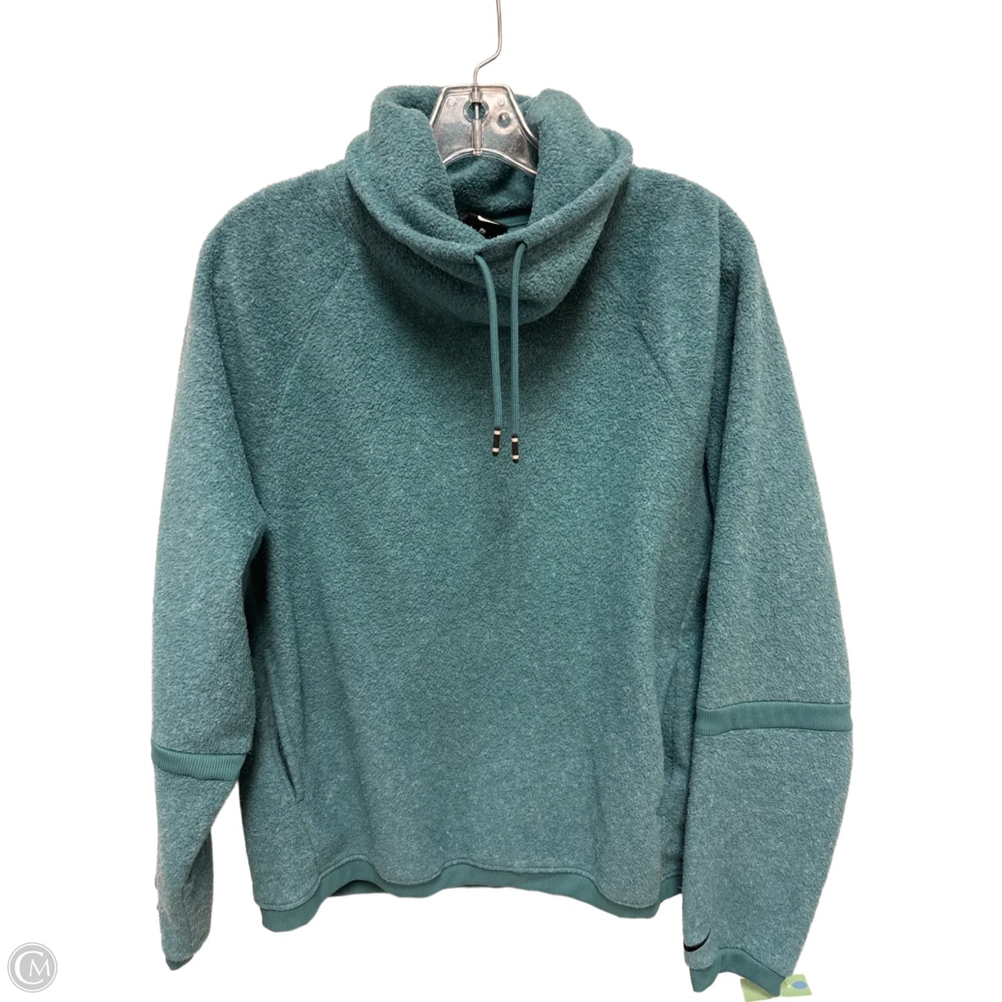 Athletic Sweatshirt Collar By Nike Apparel In Teal, Size: L