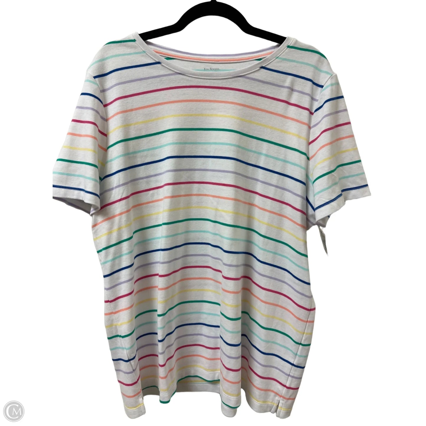 Top Short Sleeve By Kim Rogers In Multi-colored, Size: Xl