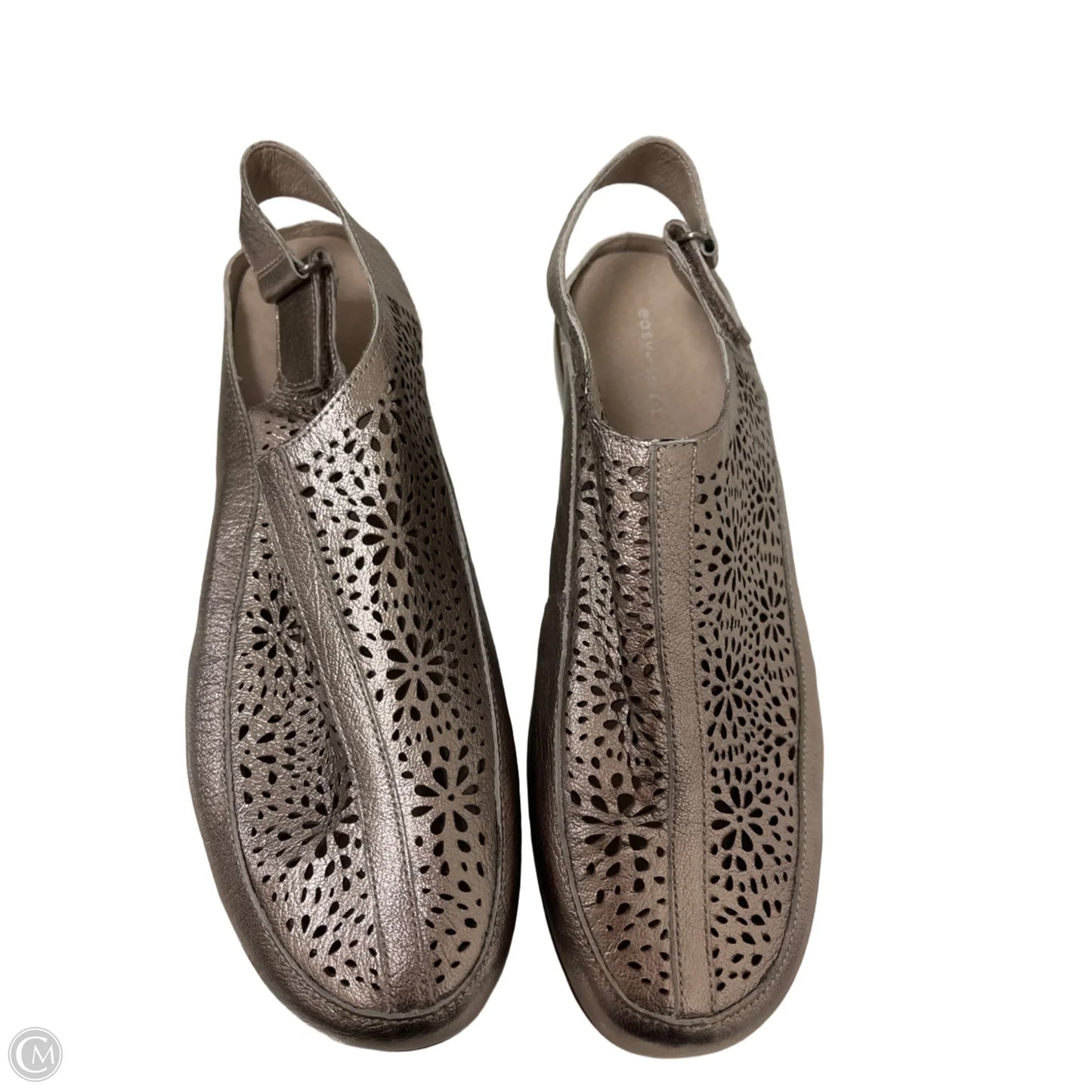 Shoes Flats By Easy Spirit In Silver, Size: 9.5