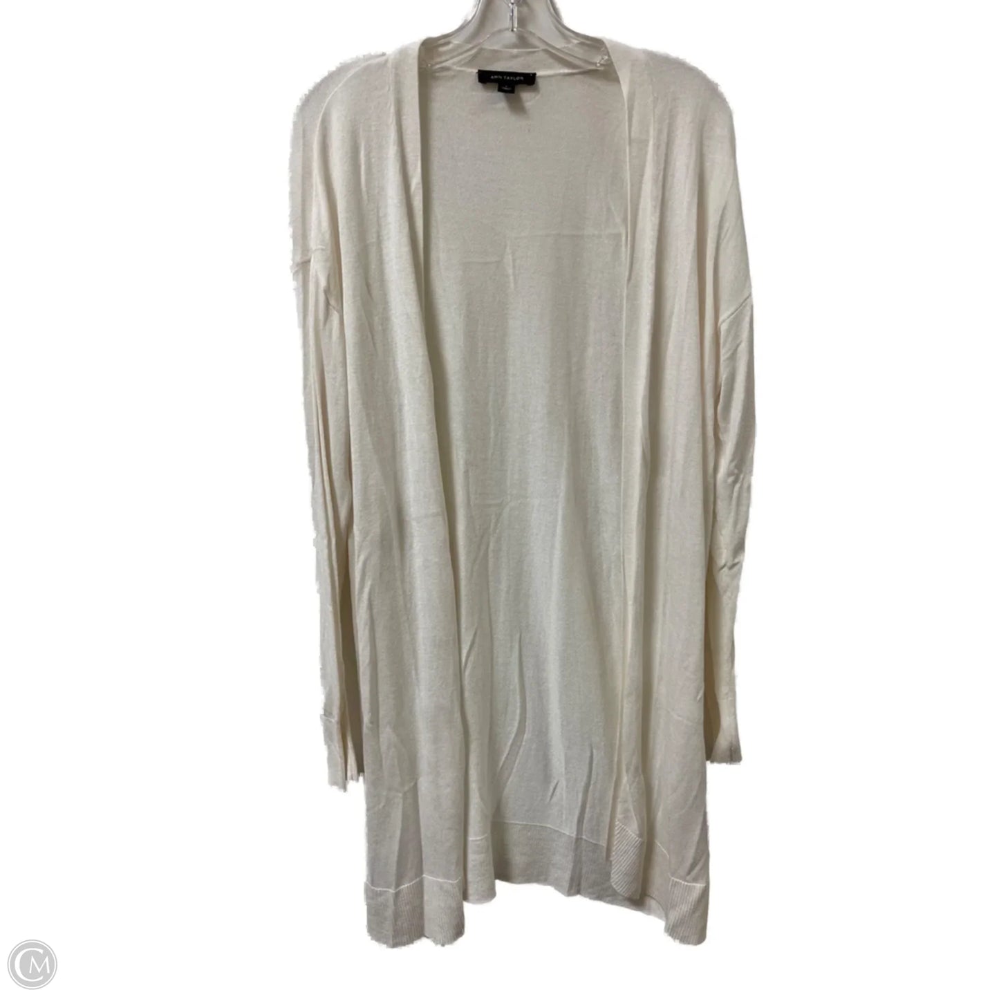 Sweater Cardigan By Ann Taylor In Cream, Size: S
