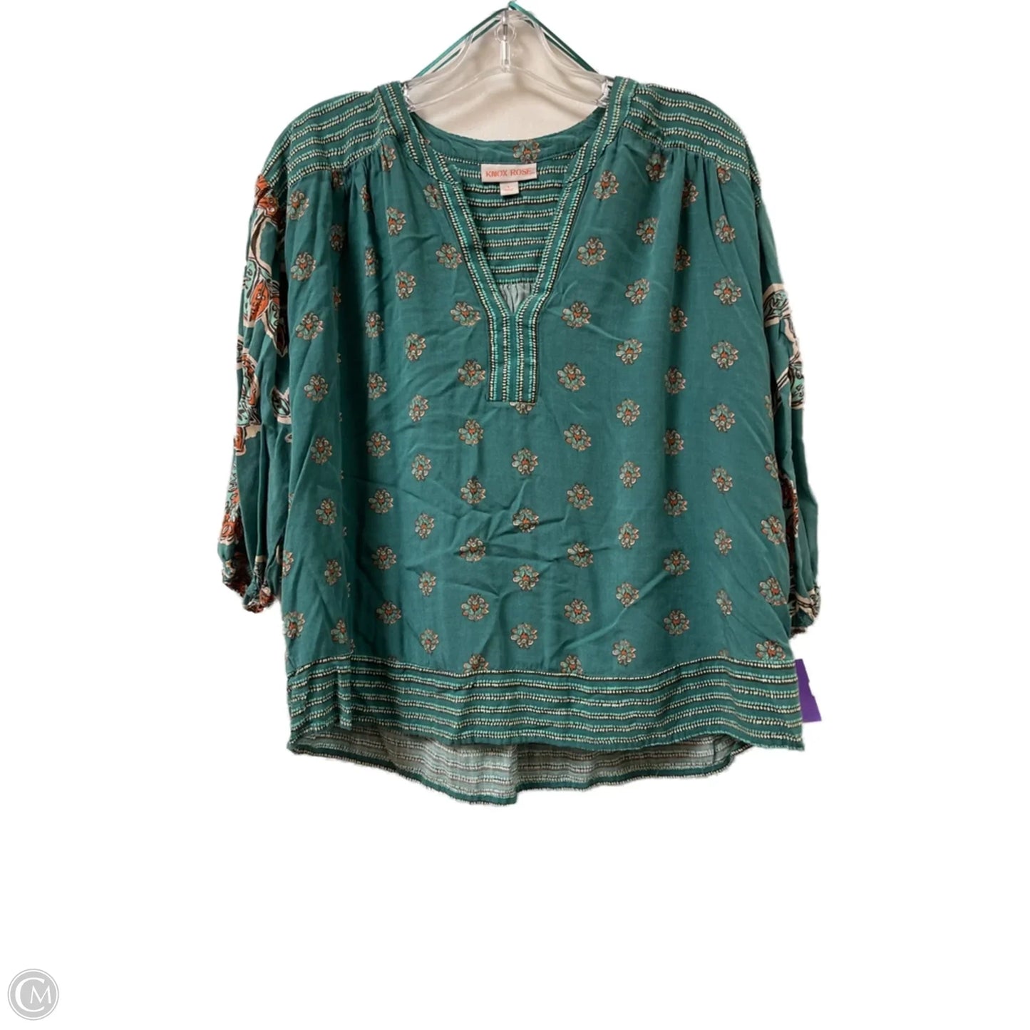 Top Long Sleeve By Knox Rose In Green, Size: L
