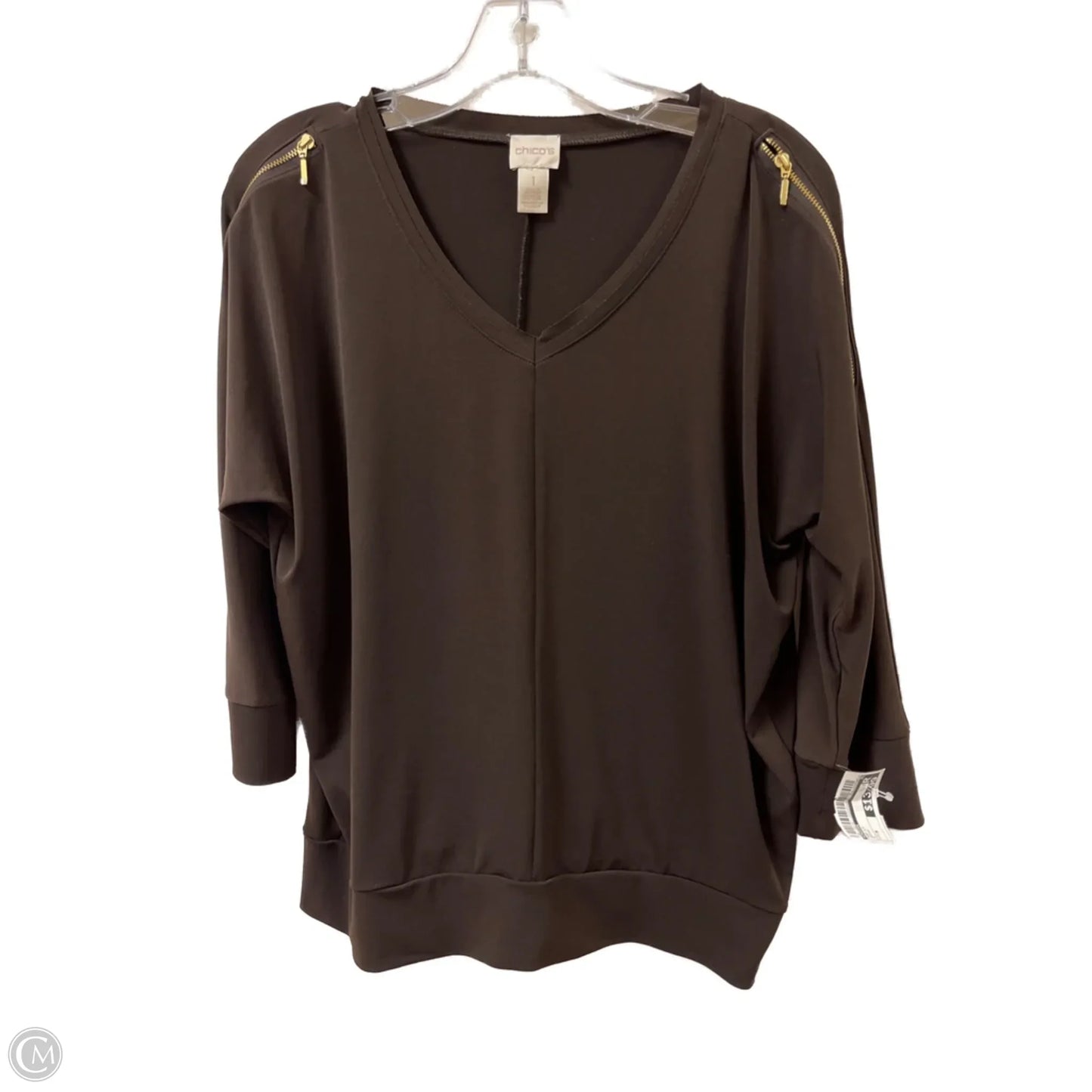 Top Long Sleeve By Chicos In Brown, Size: M