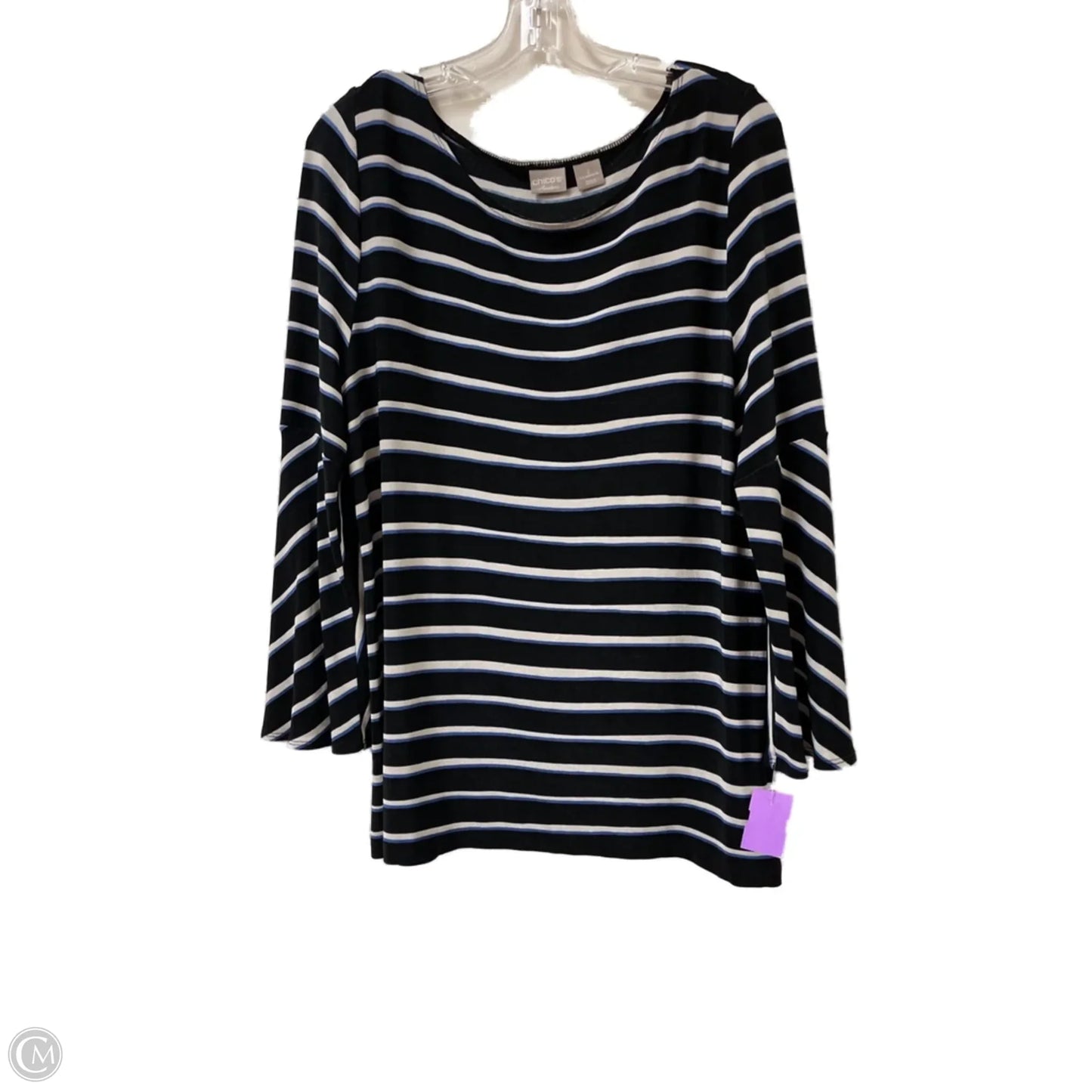 Top Long Sleeve By Chicos In Black, Size: L