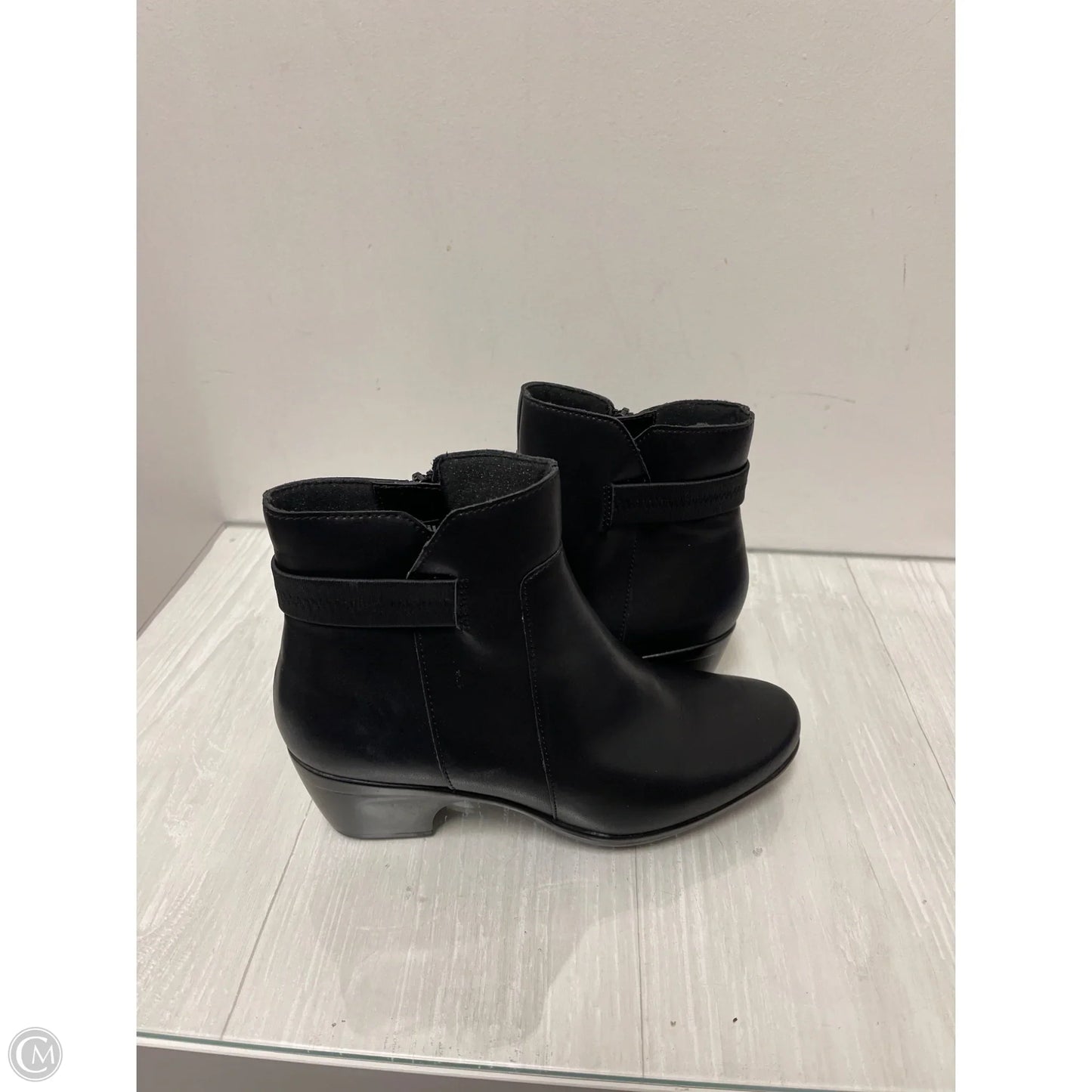 Boots Ankle Heels By Clarks In Black, Size: 10