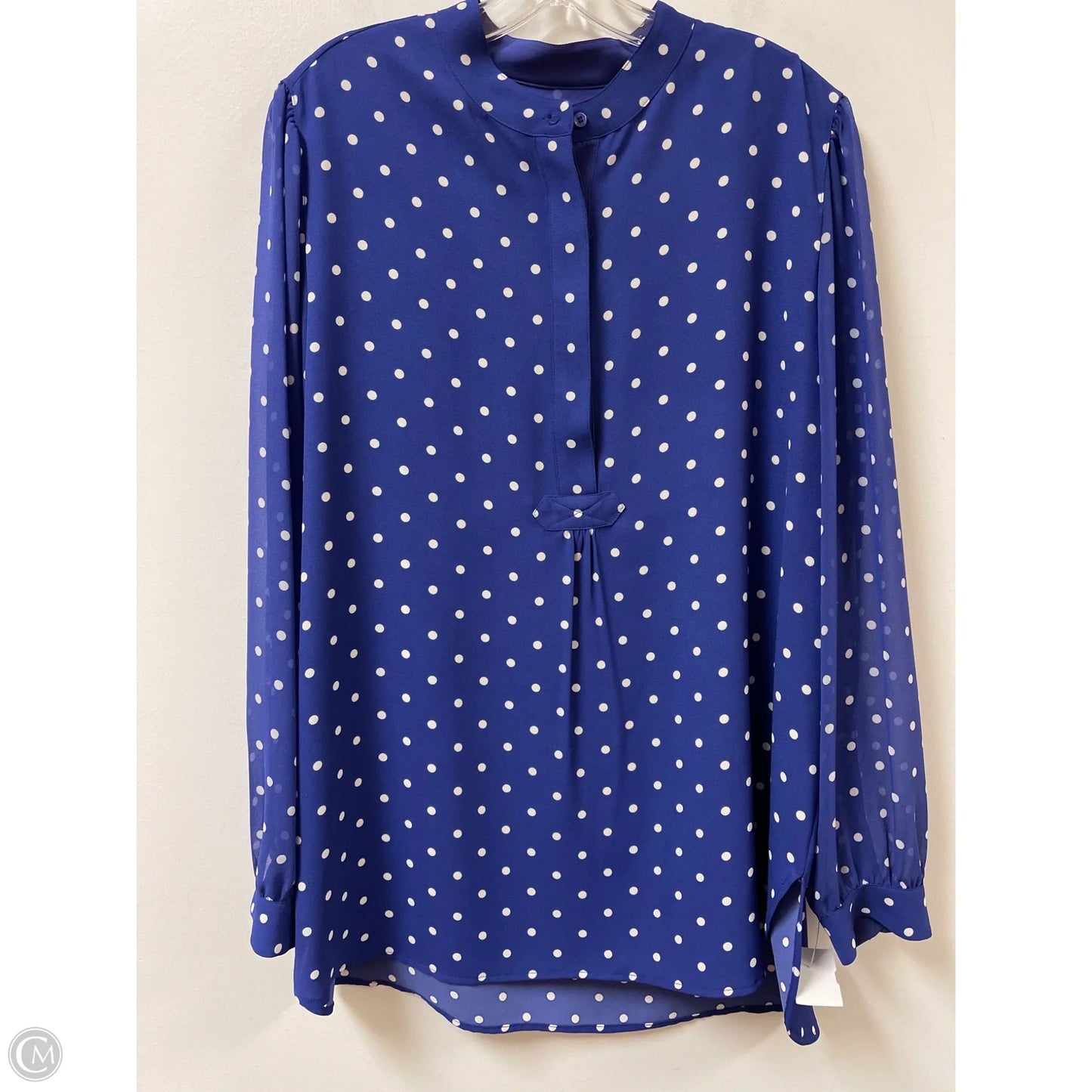 Top Long Sleeve By Anne Klein In Blue, Size: Xl