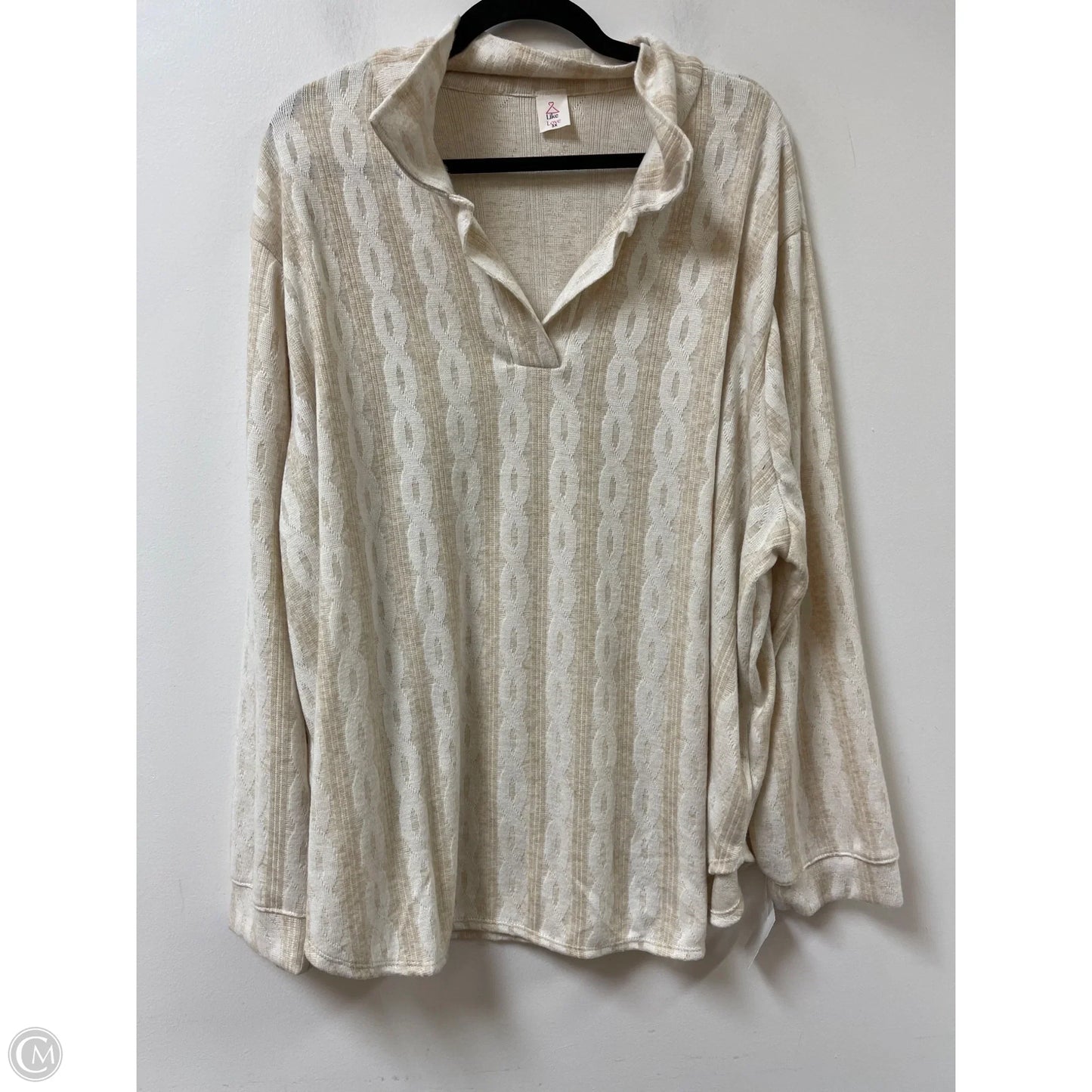 Sweater By Clothes Mentor In Cream, Size: 3x