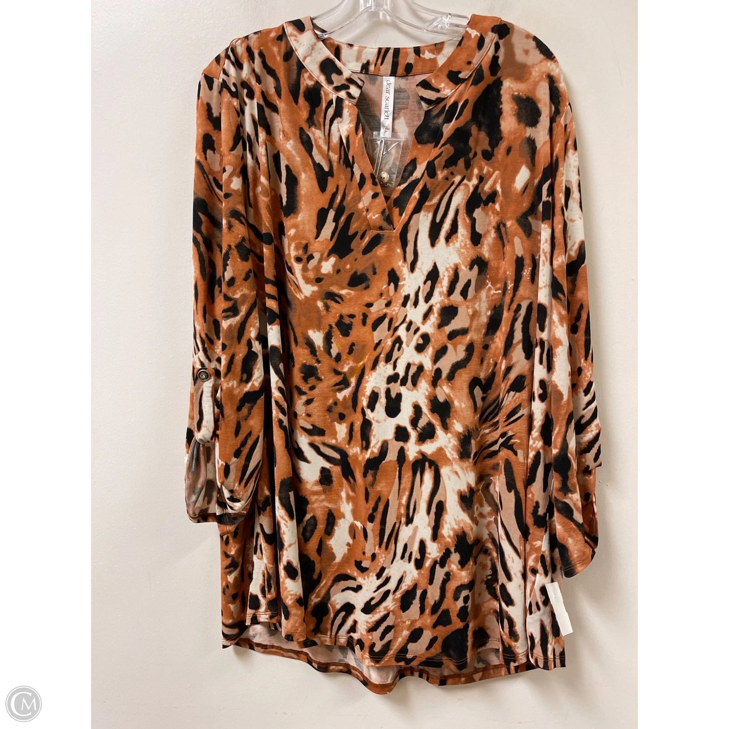 Top Long Sleeve By Clothes Mentor In Animal Print, Size: 2x