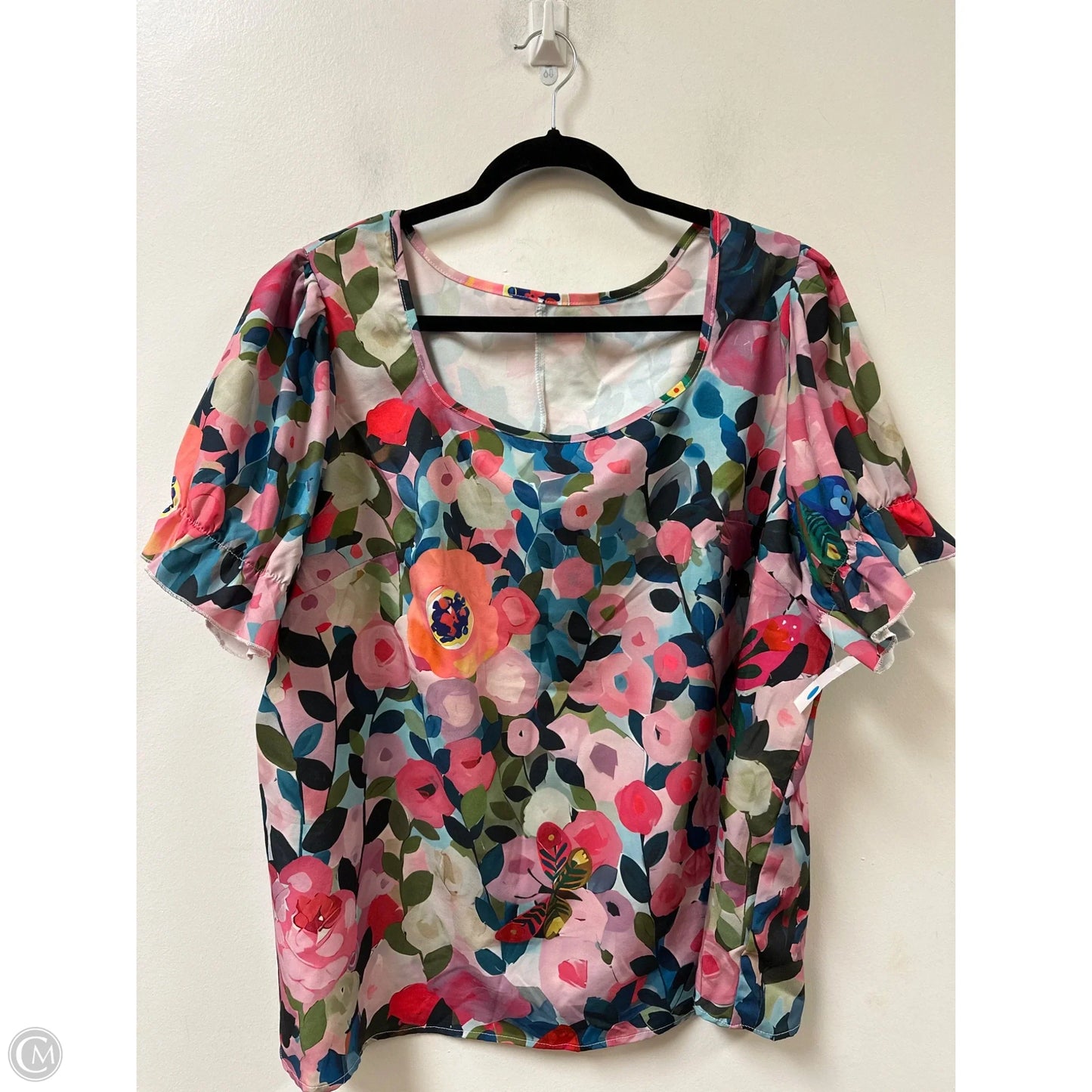 Top Short Sleeve By Shein In Multi-colored, Size: 3x