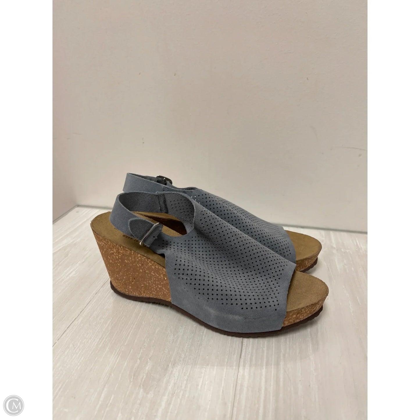 Sandals Heels Wedge By Marina In Blue, Size: 8.5