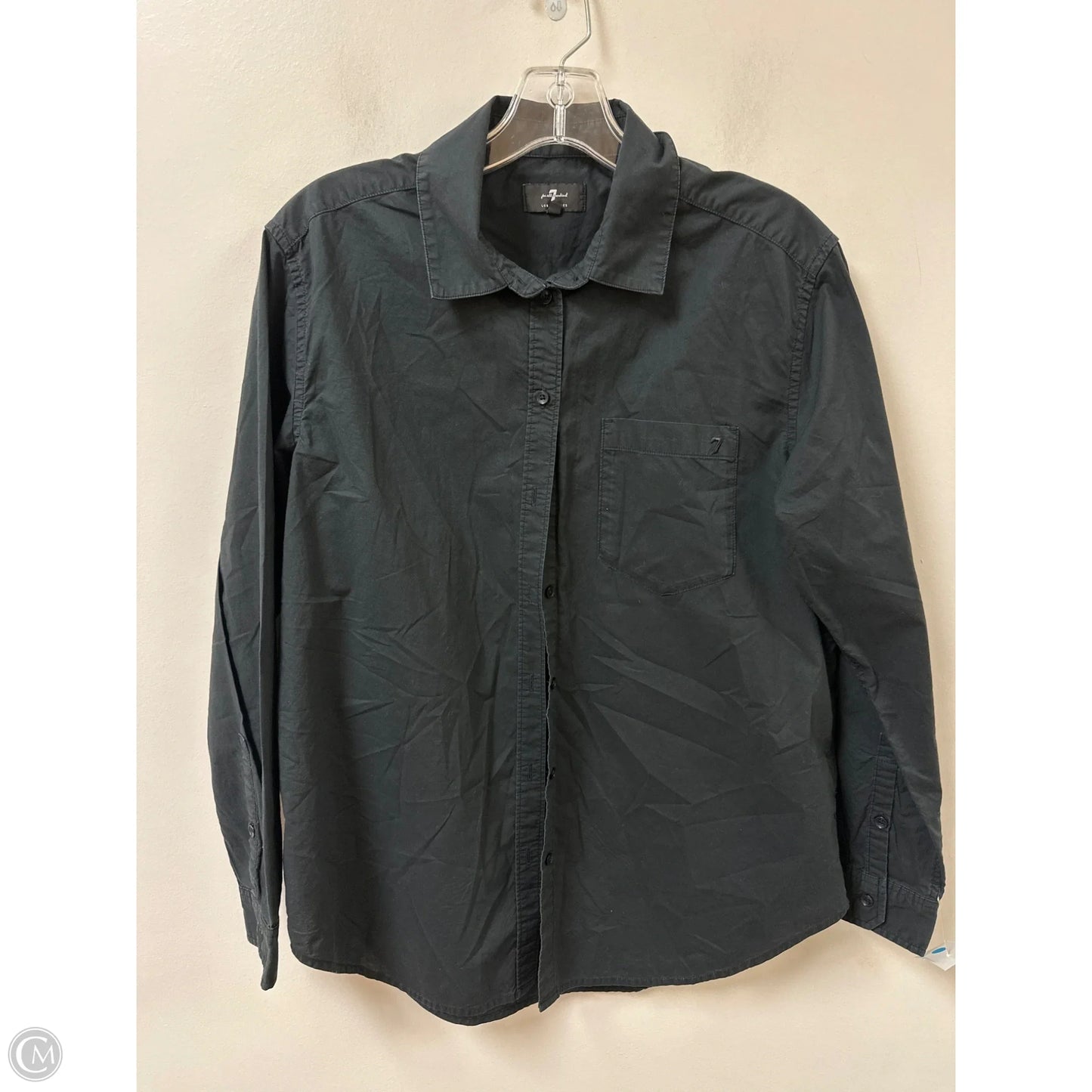 Blouse Long Sleeve By 7 For All Mankind In Black, Size: Xs