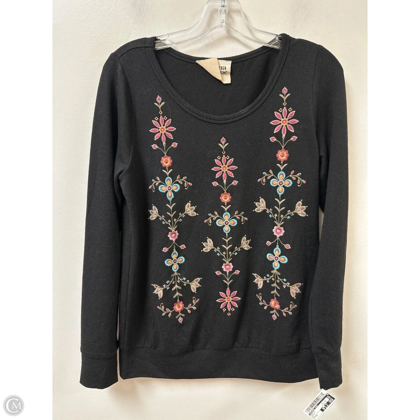 Top Long Sleeve By Savanna Jane In Black, Size: S