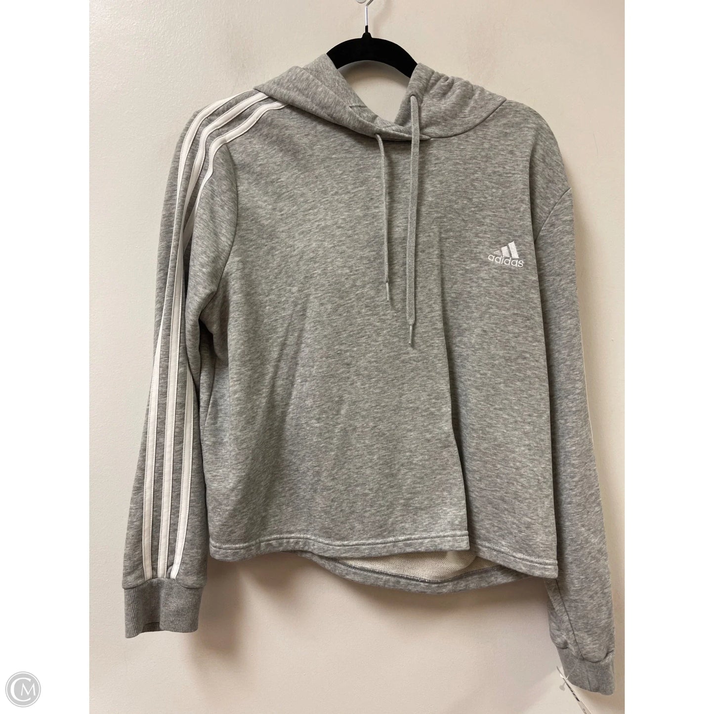Athletic Sweatshirt Hoodie By Adidas In Grey, Size: Xl