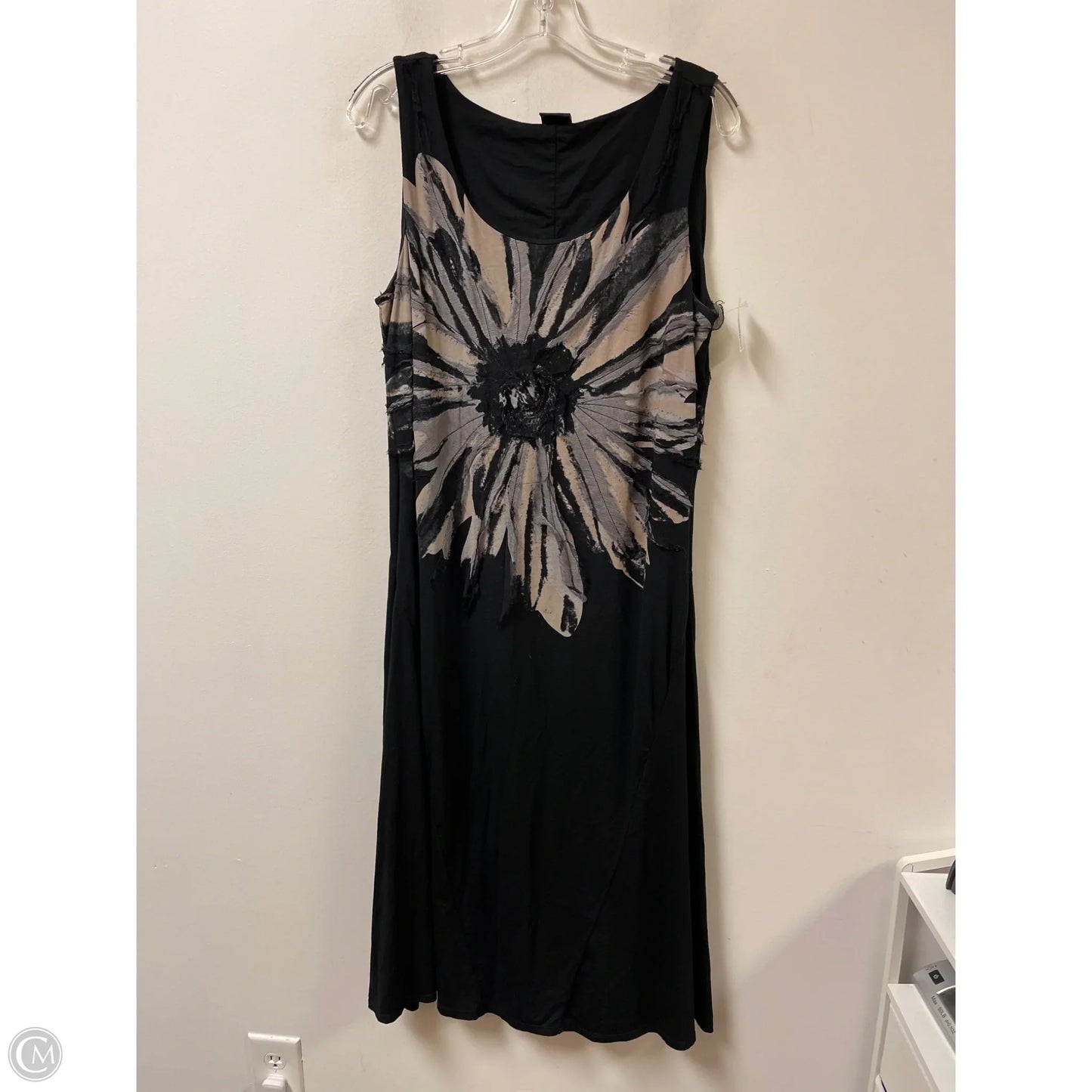 Dress Casual Midi By Tribal In Black & Cream, Size: M