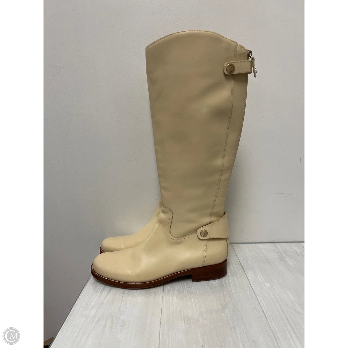 Boots Knee Flats By Sam Edelman In Cream, Size: 10