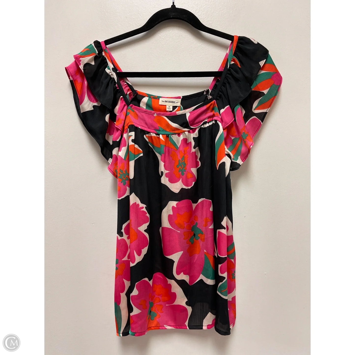 Top Sleeveless By Ee Some In Floral Print, Size: M