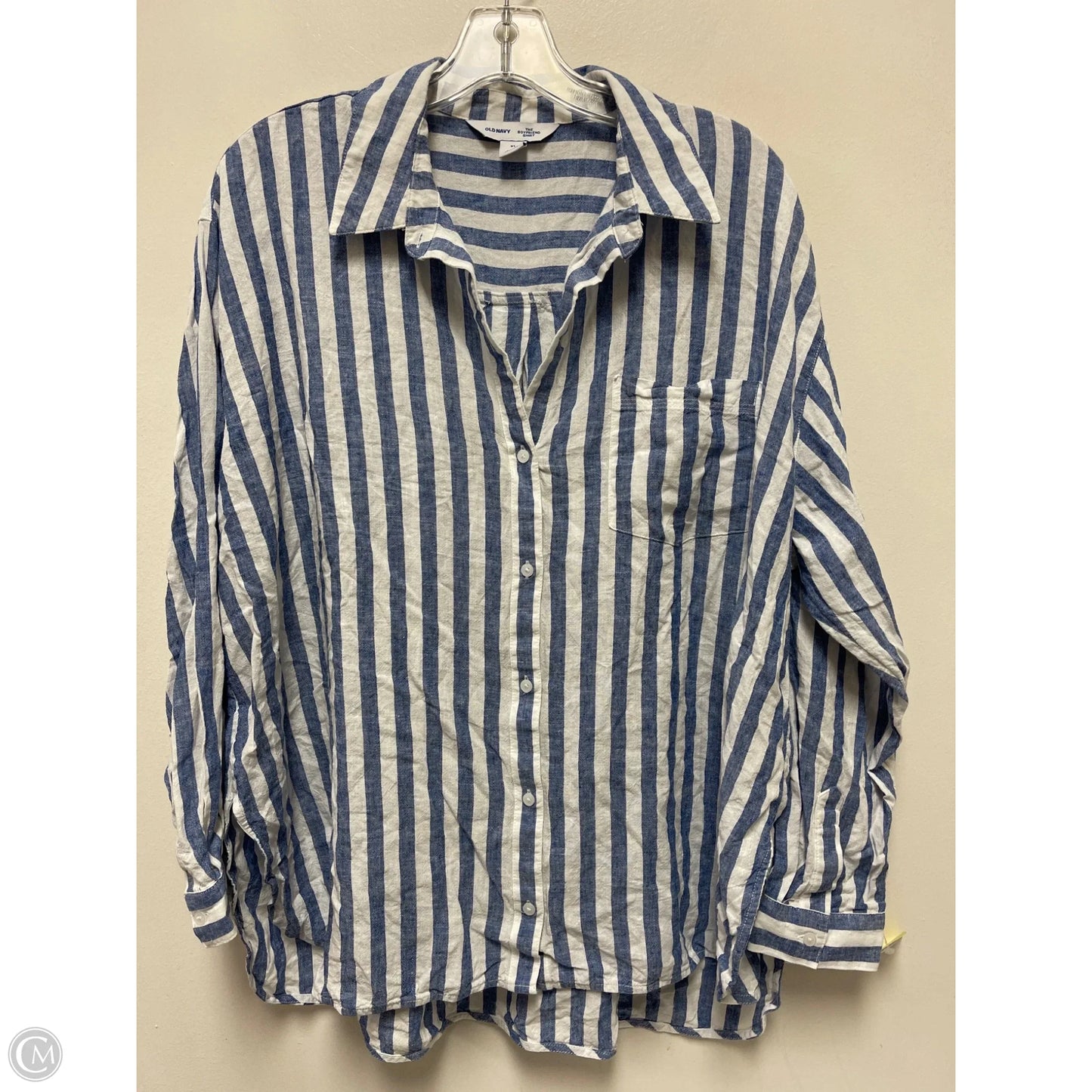 Blouse Long Sleeve By Old Navy In Blue, Size: Xl