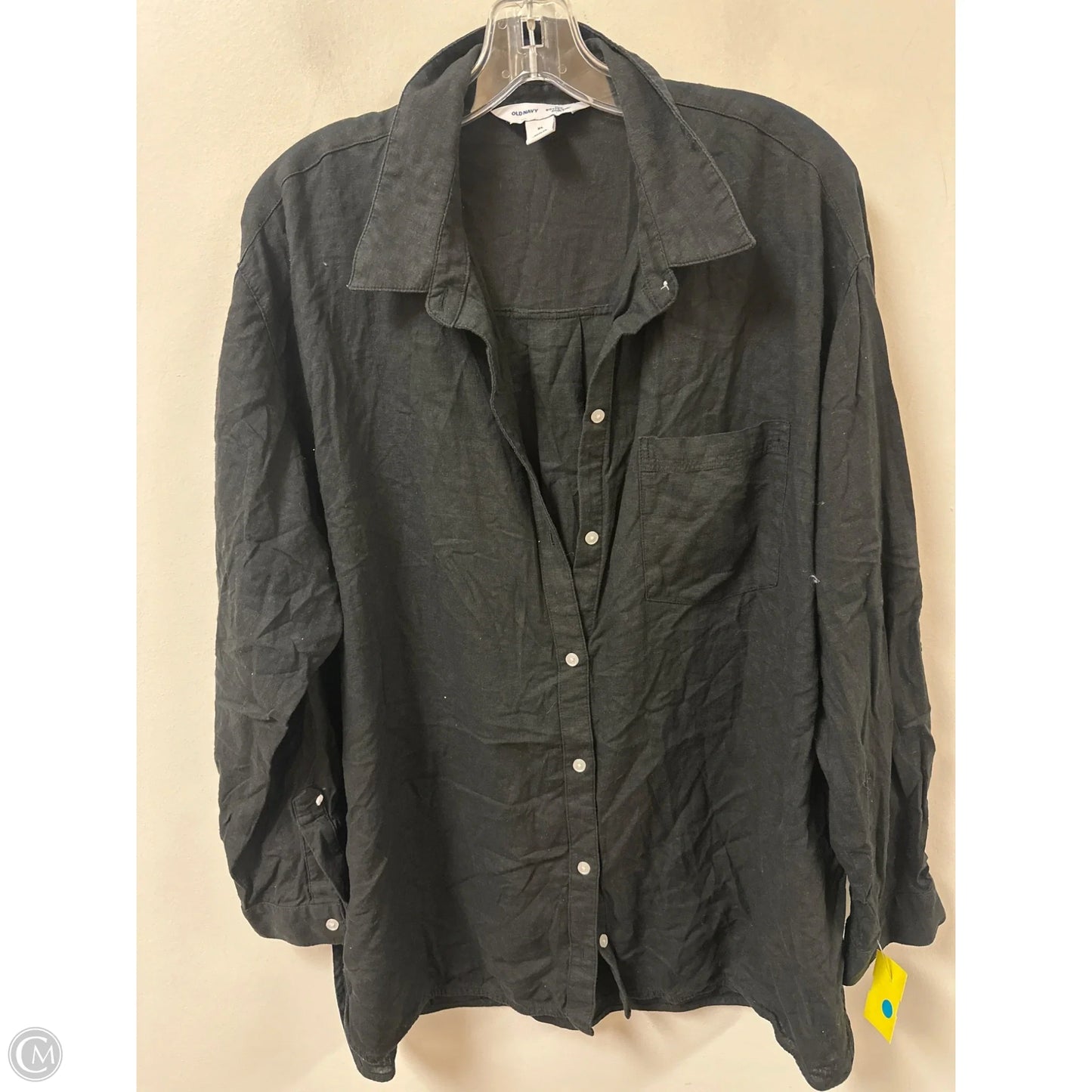 Blouse Long Sleeve By Old Navy In Black, Size: Xl