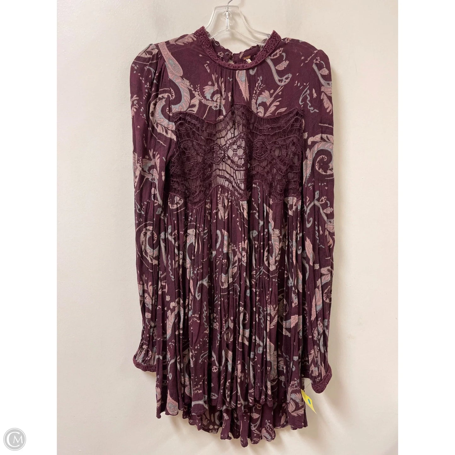Tunic Long Sleeve By Free People In Plaid Pattern, Size: M