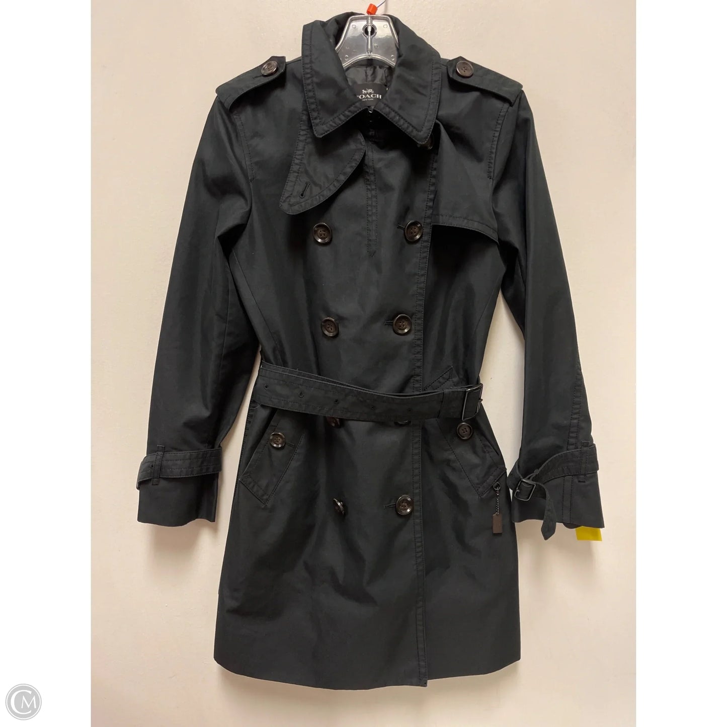 Coat Peacoat By Coach In Black, Size: S