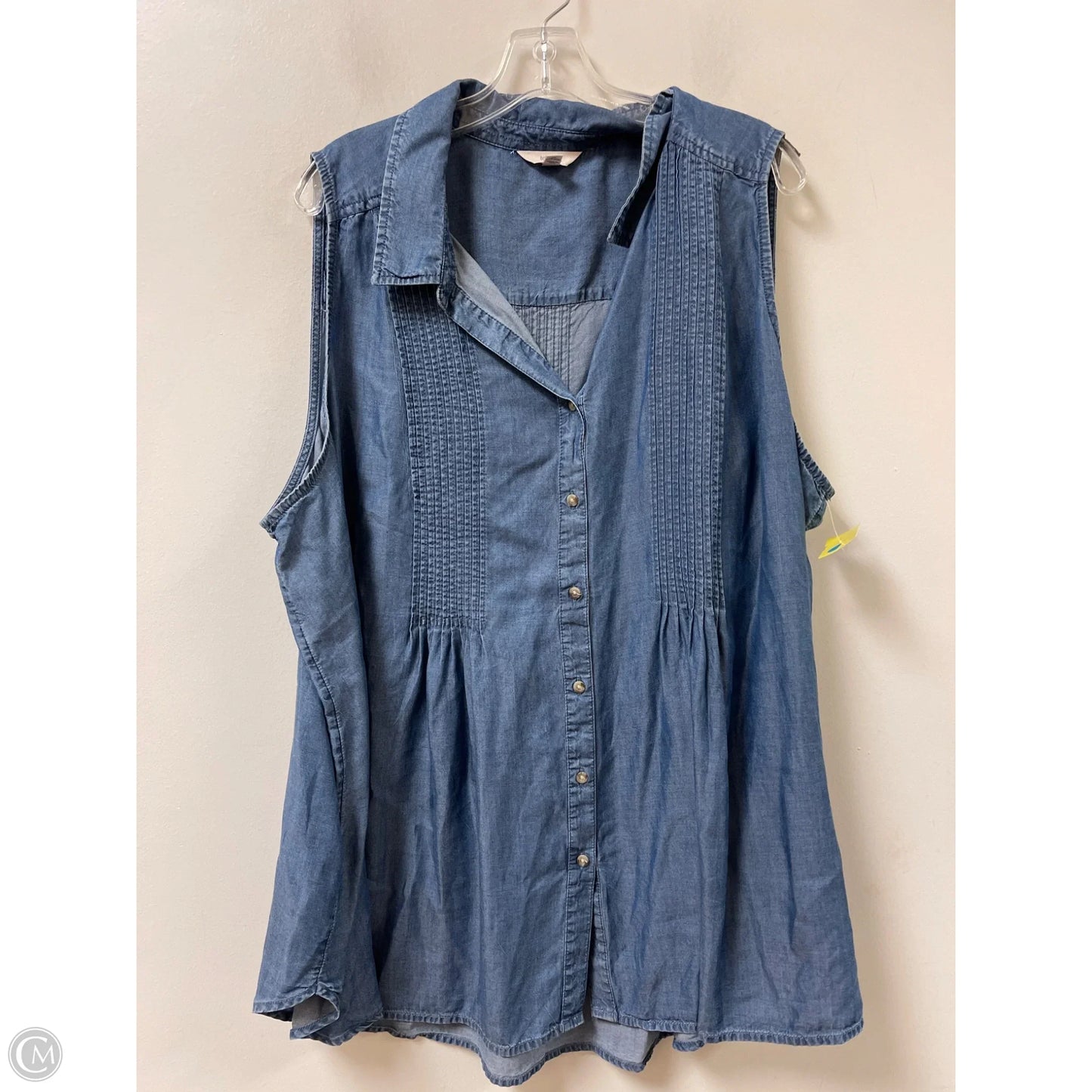 Top Sleeveless By Terra & Sky In Blue, Size: 3x