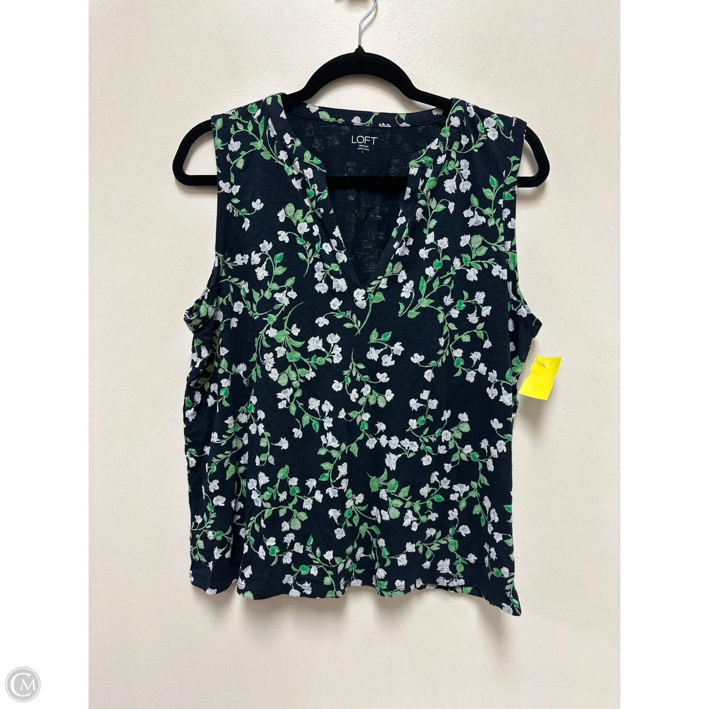 Top Sleeveless By Loft In Navy, Size: L