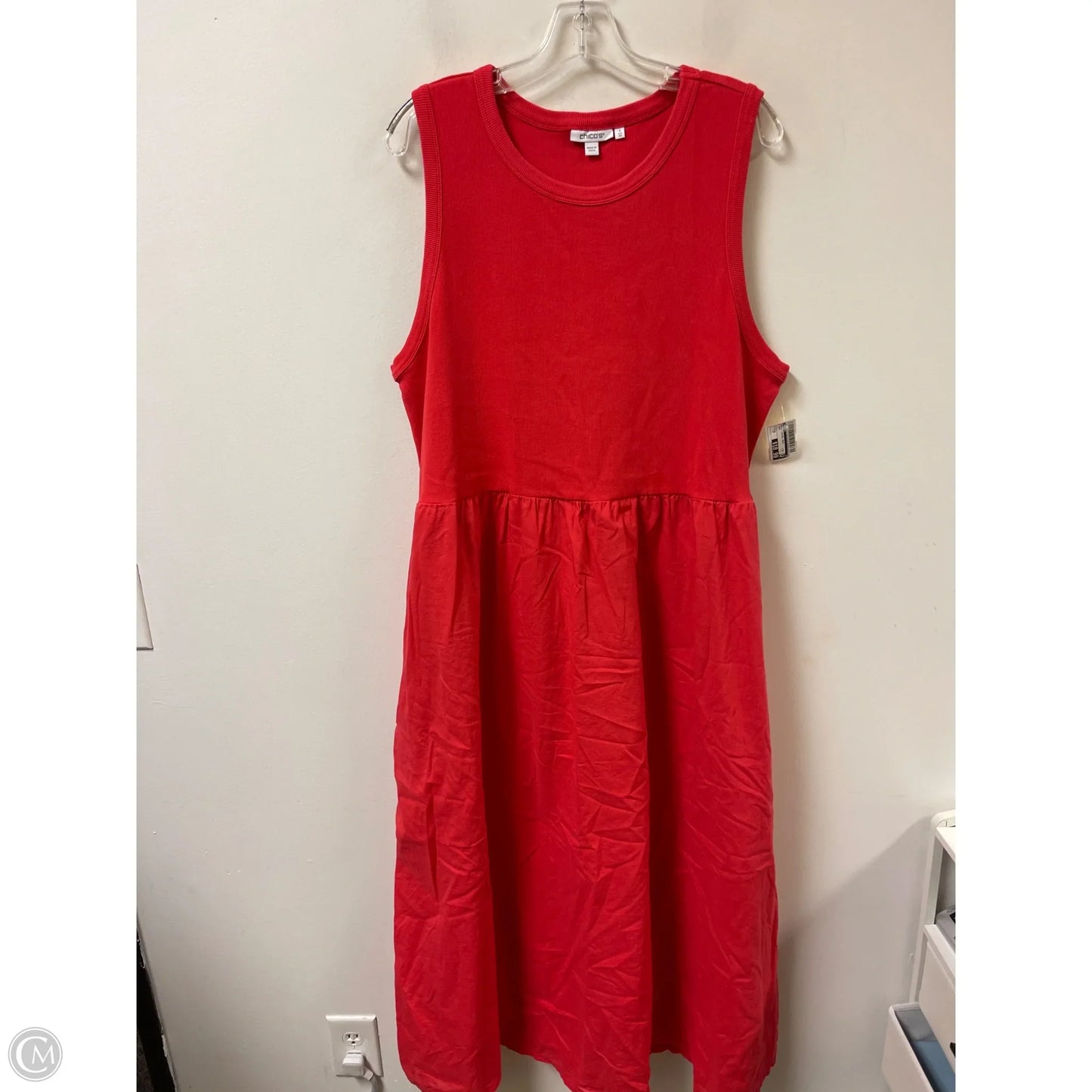 Dress Casual Maxi By Chicos In Coral, Size: 1x